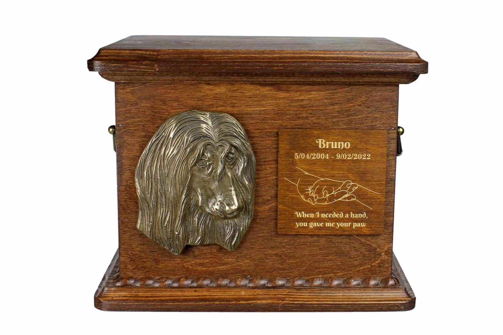 Afghaanse Hound urn – gepersonaliseerde gedenkdoos voor hondena