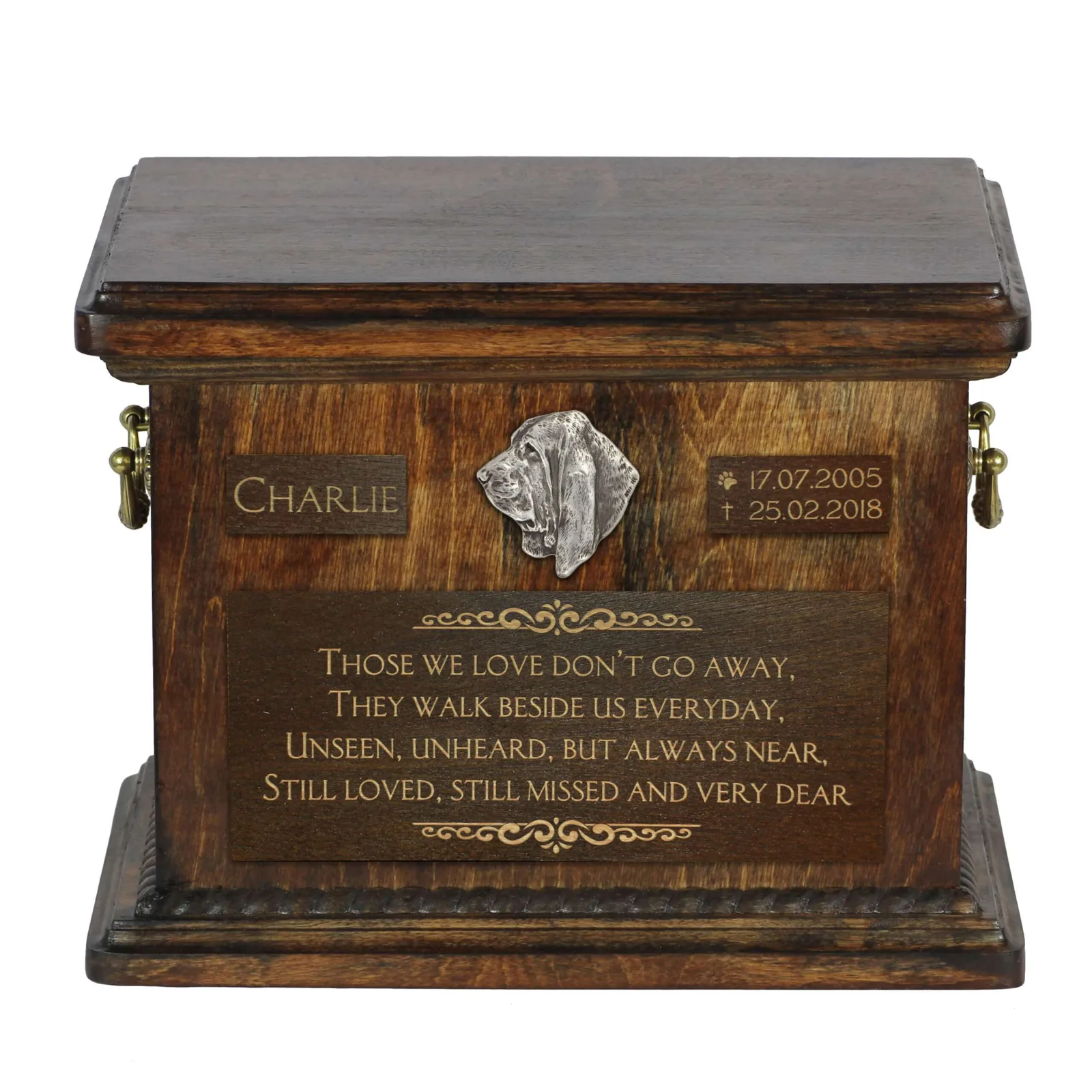Basset Hound urn – gepersonaliseerde gedenkdoos voor hondenas