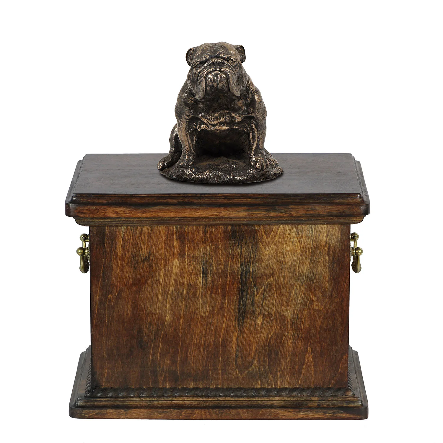 Bulldog II – Elegante urn met beeldje voor de as van een hond