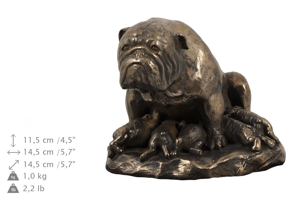 Bulldog urn – elegante urn met beeldje voor hondenas — foto 4