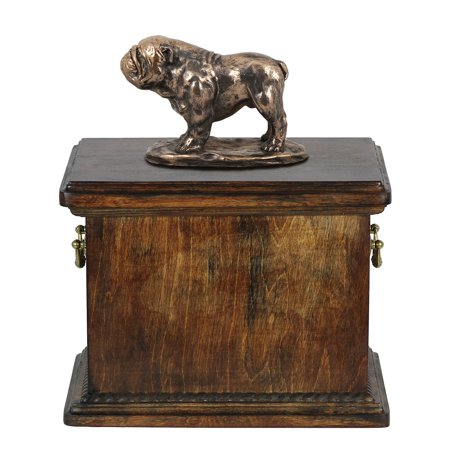 Bulldog urn met beeldje – elegante klassieke urn voor hondenas.