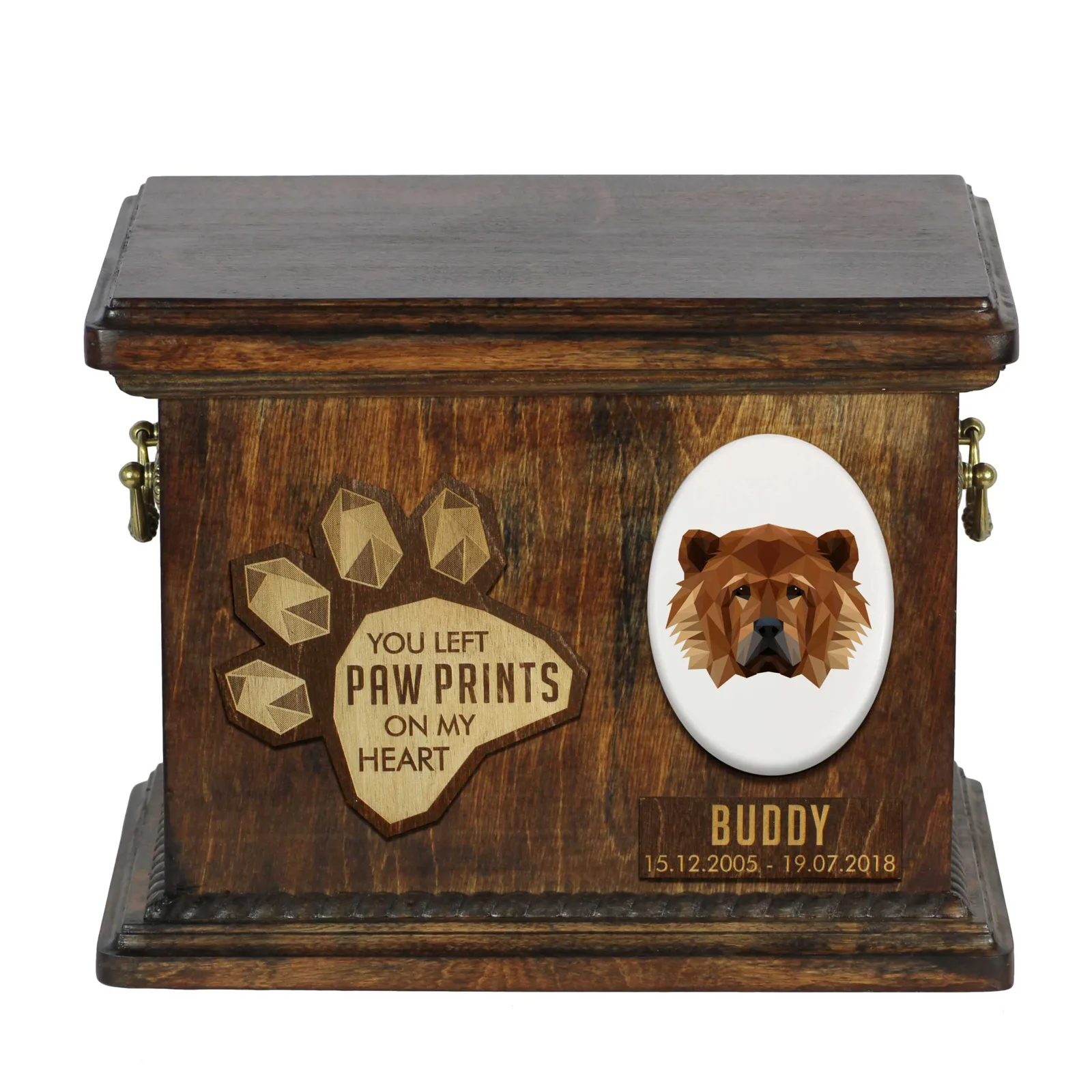 Chow Chow urn – gepersonaliseerde urn voor hondenas met gravure