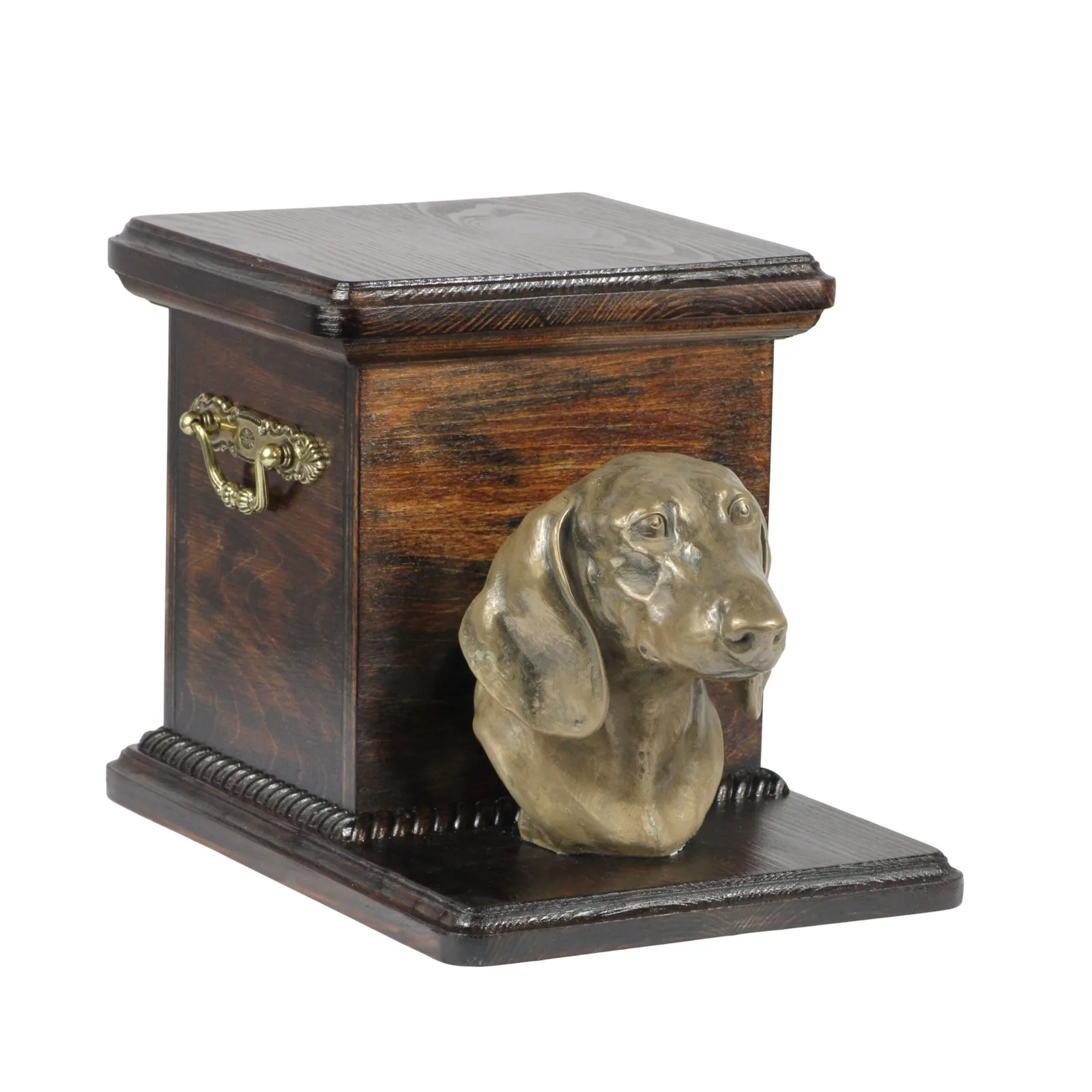 Dachshund urn met beeldje – elegante urn voor hondenas — foto 2