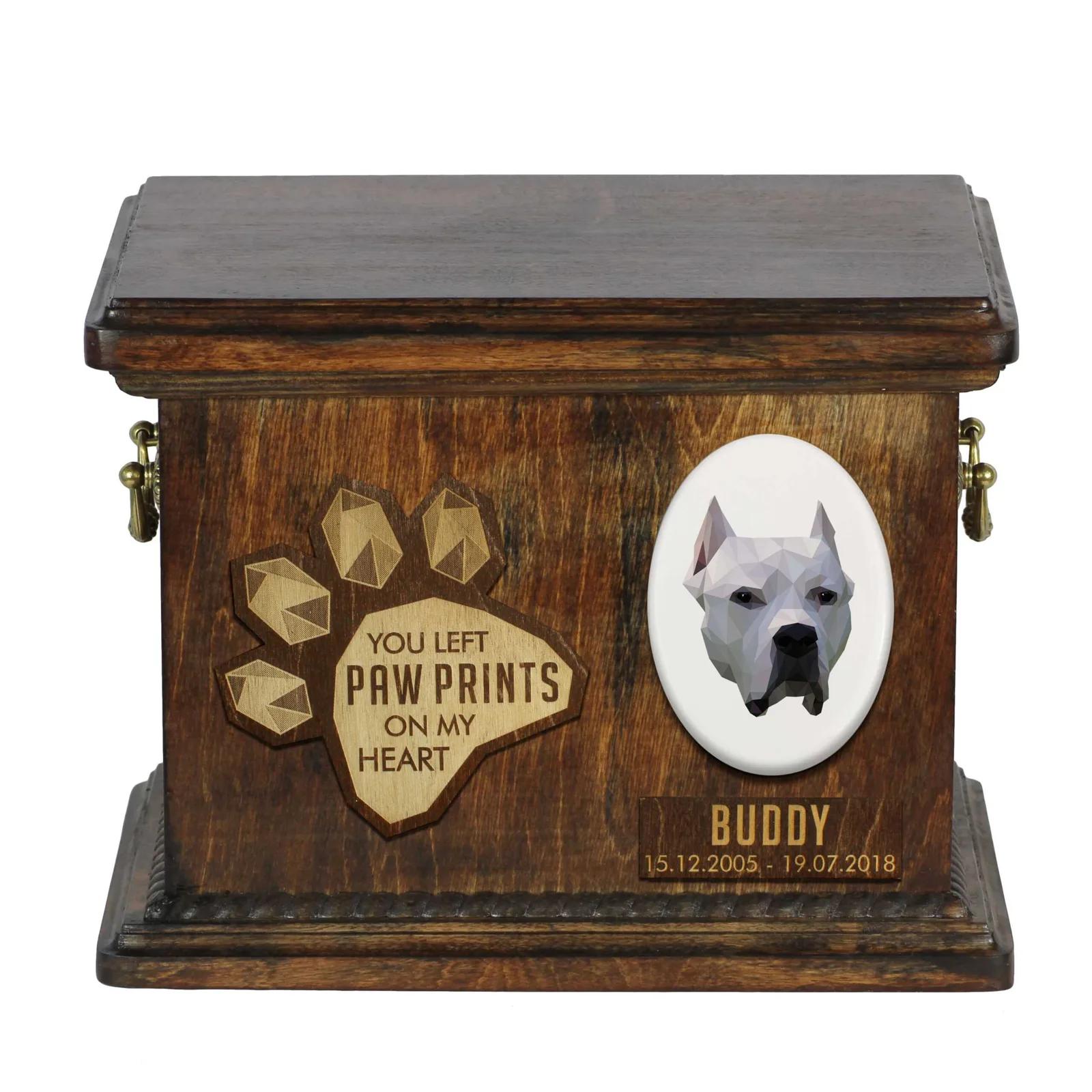 Dogo Argentino – Gepersonaliseerde urn voor hondenas met gravure