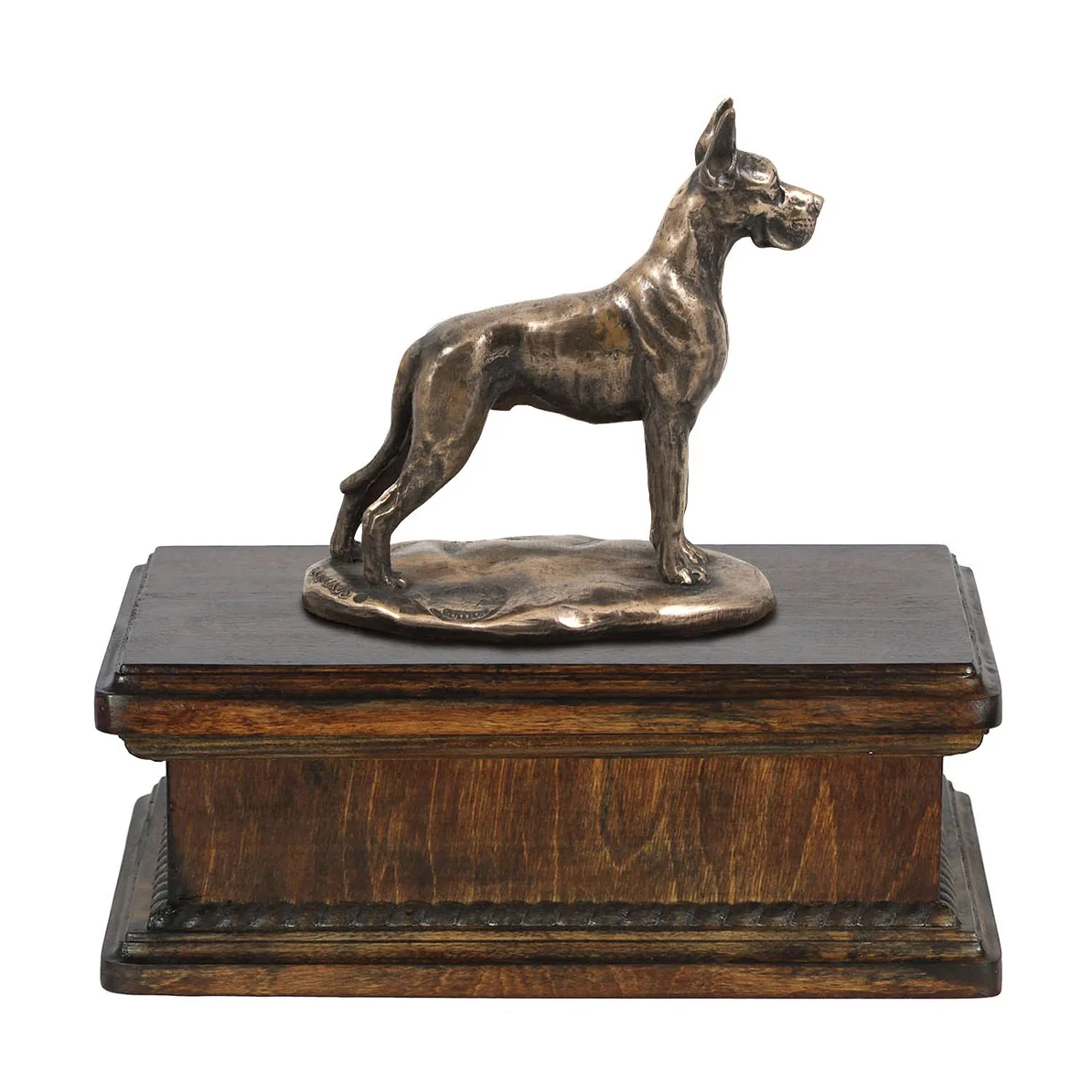 Duitse Dog urn – Elegante urn met beeldje voor hondenas