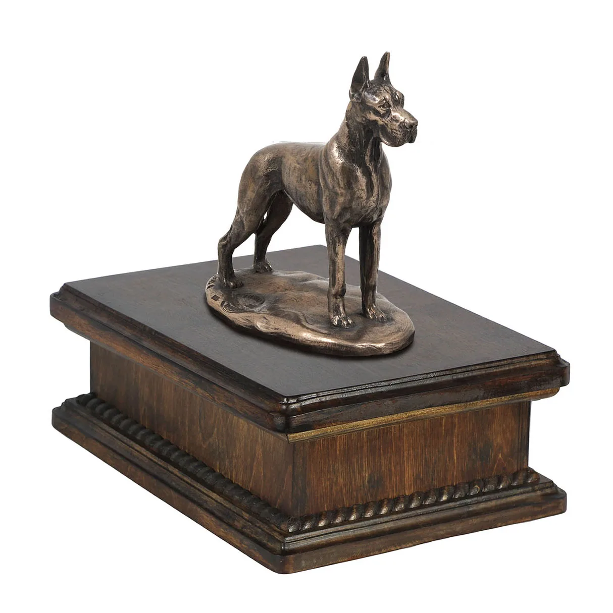 Duitse Dog urn – Elegante urn met beeldje voor hondenas — foto 2