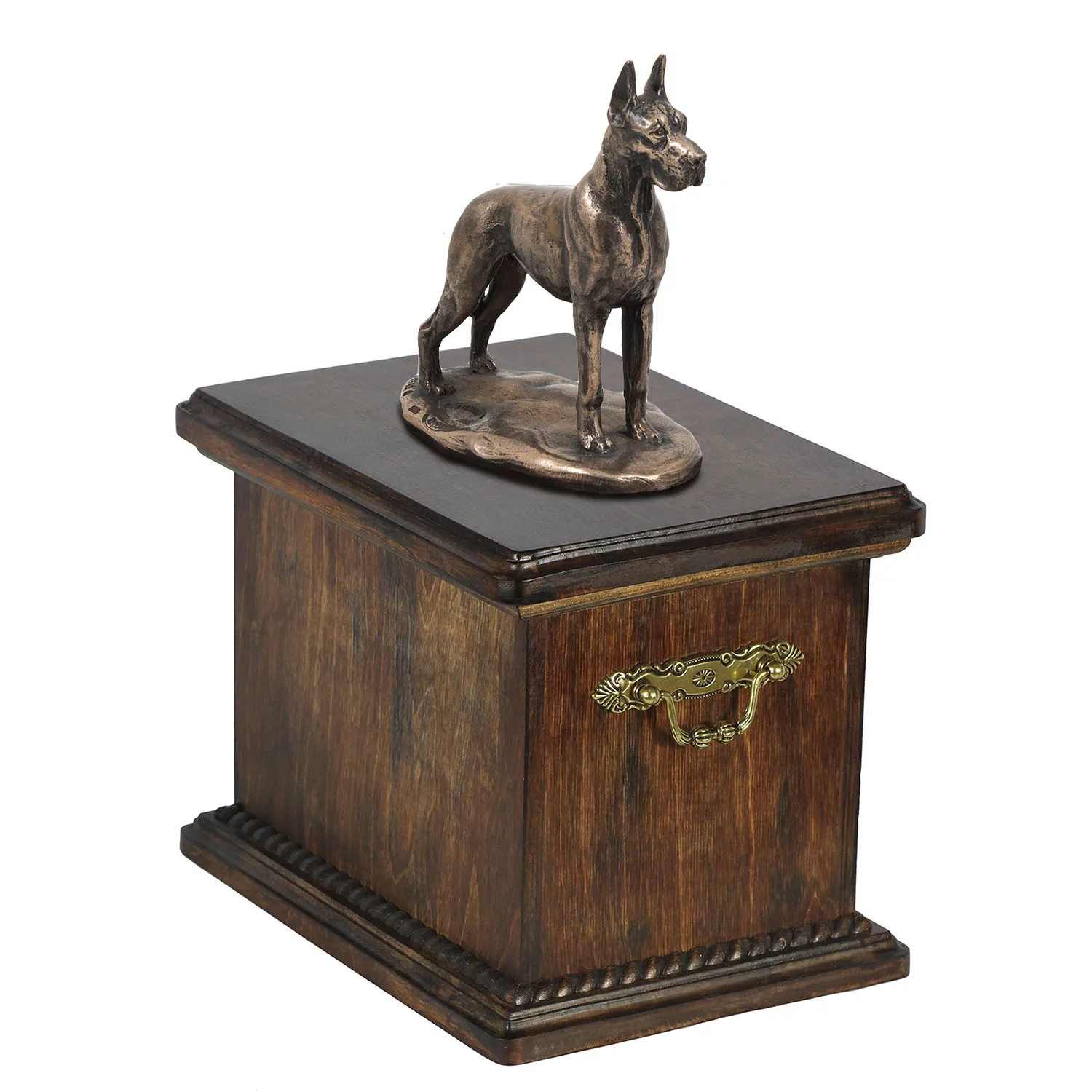 Duitse Dog urn met beeldje – Elegante klassieke urn voor hondenas. — foto 2
