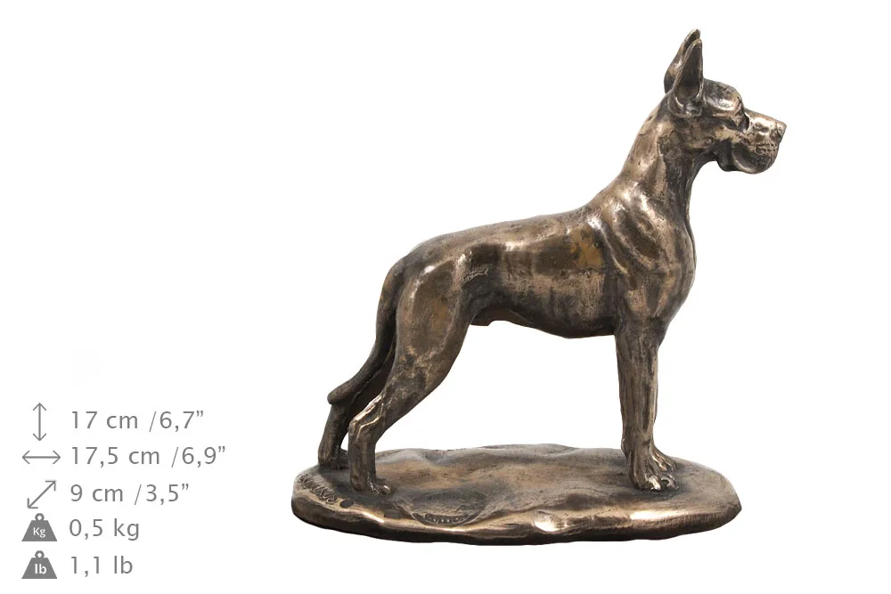 Duitse Dog urn met beeldje – Elegante klassieke urn voor hondenas. — foto 4