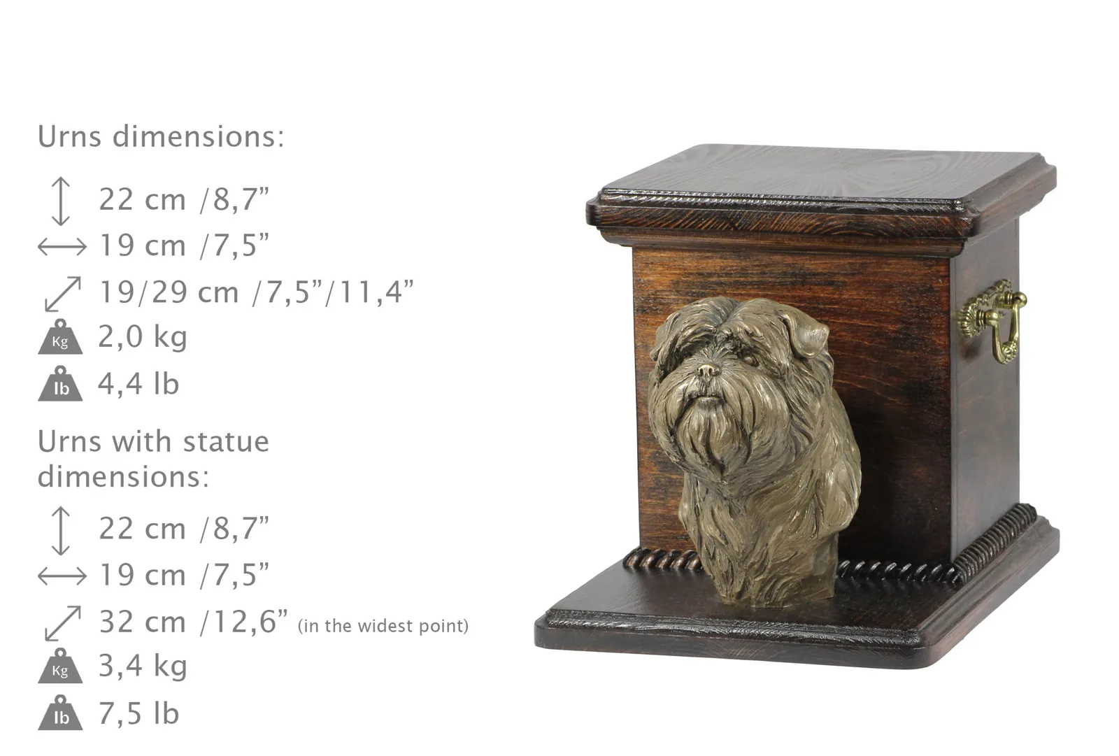 Elegante urn voor Affenpinscher met hondenbuste — foto 8