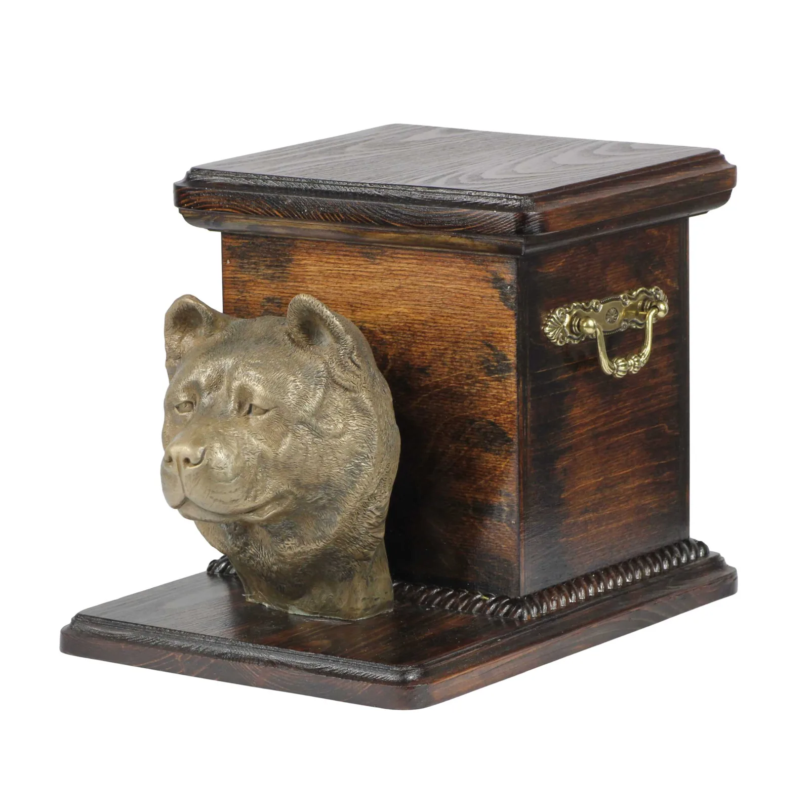Elegante urn voor Akita-hond met beeldje van een hond