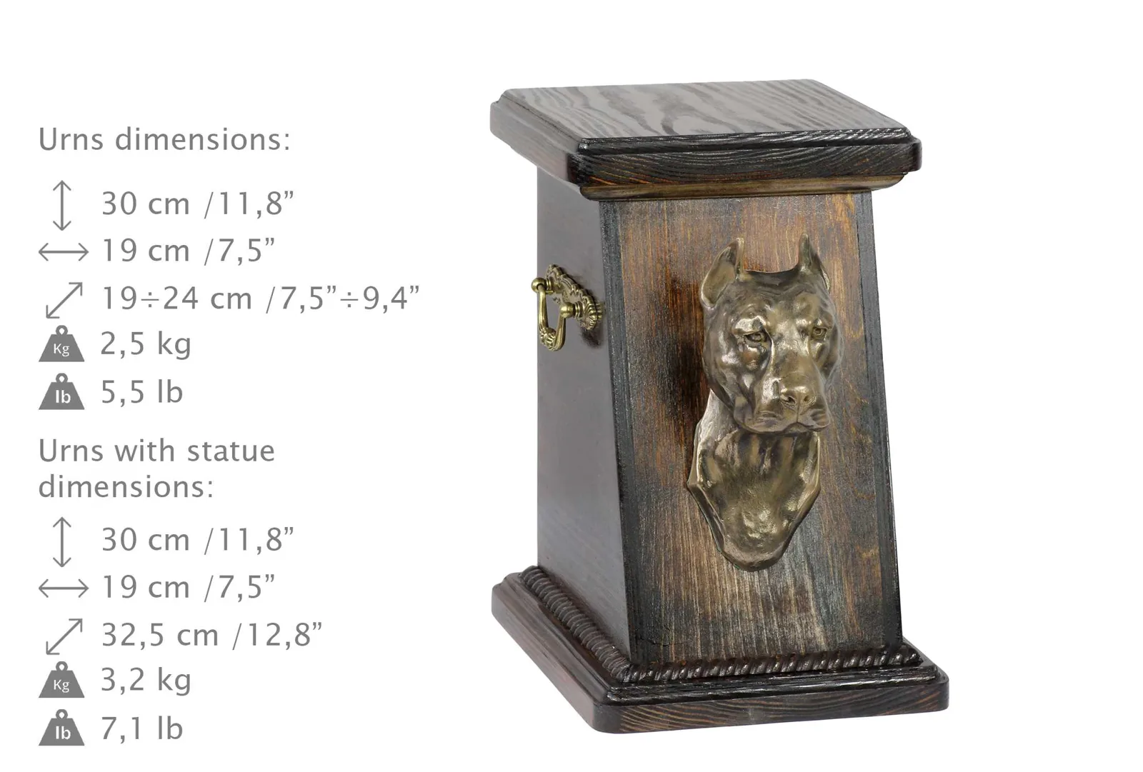 Elegante urn voor American Staffordshire Terrier met hondenbuste — foto 6
