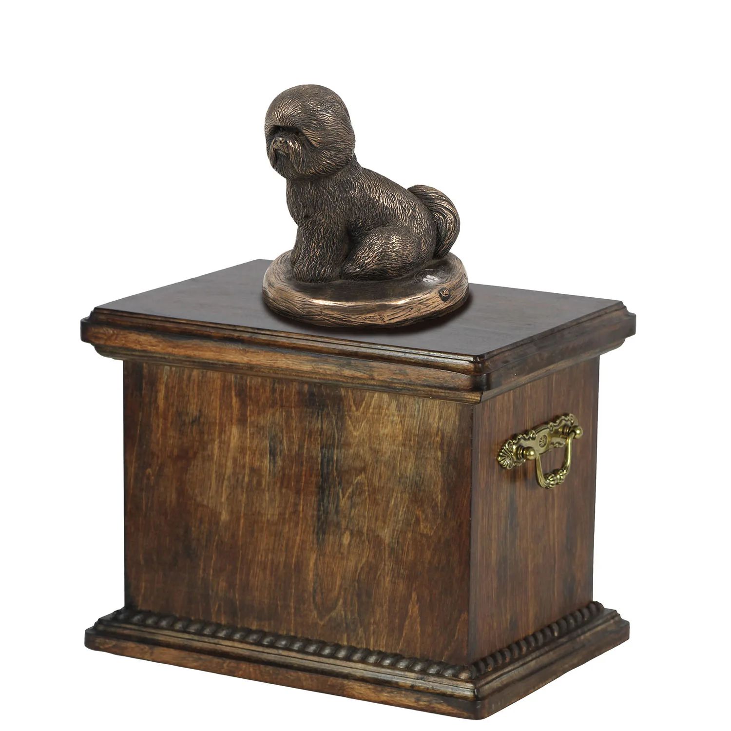 Elegante urn voor Bichon Frise met beeldje in klassieke stijl — foto 2