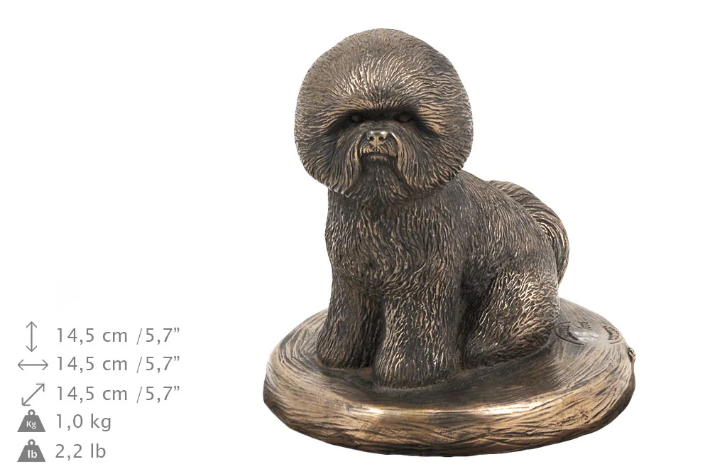 Elegante urn voor Bichon Frise met beeldje in klassieke stijl — foto 4