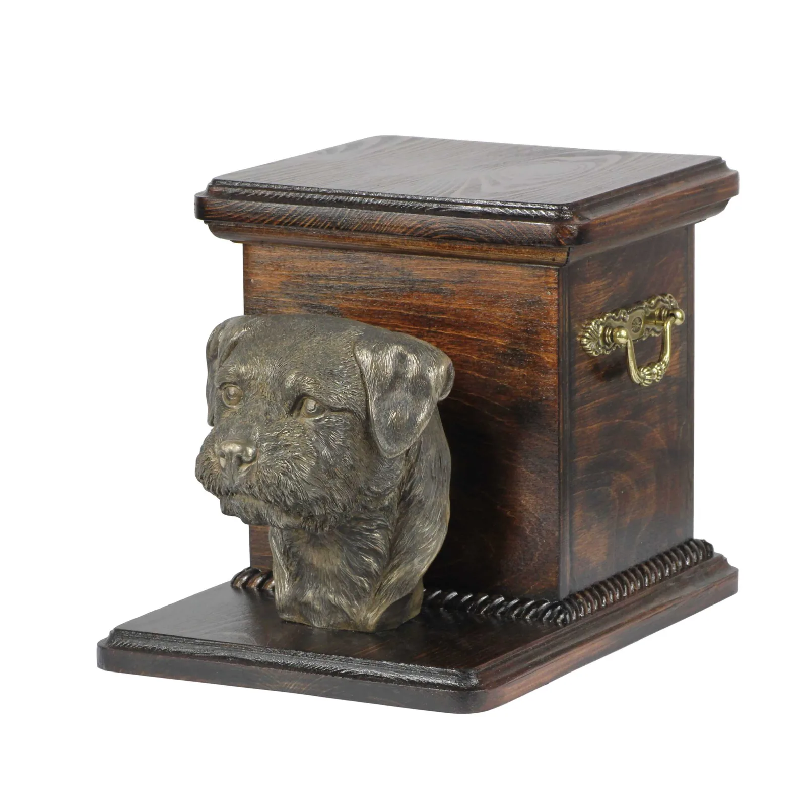 Elegante urn voor Border Terrier met hondenbuste, uniek en stijlvol