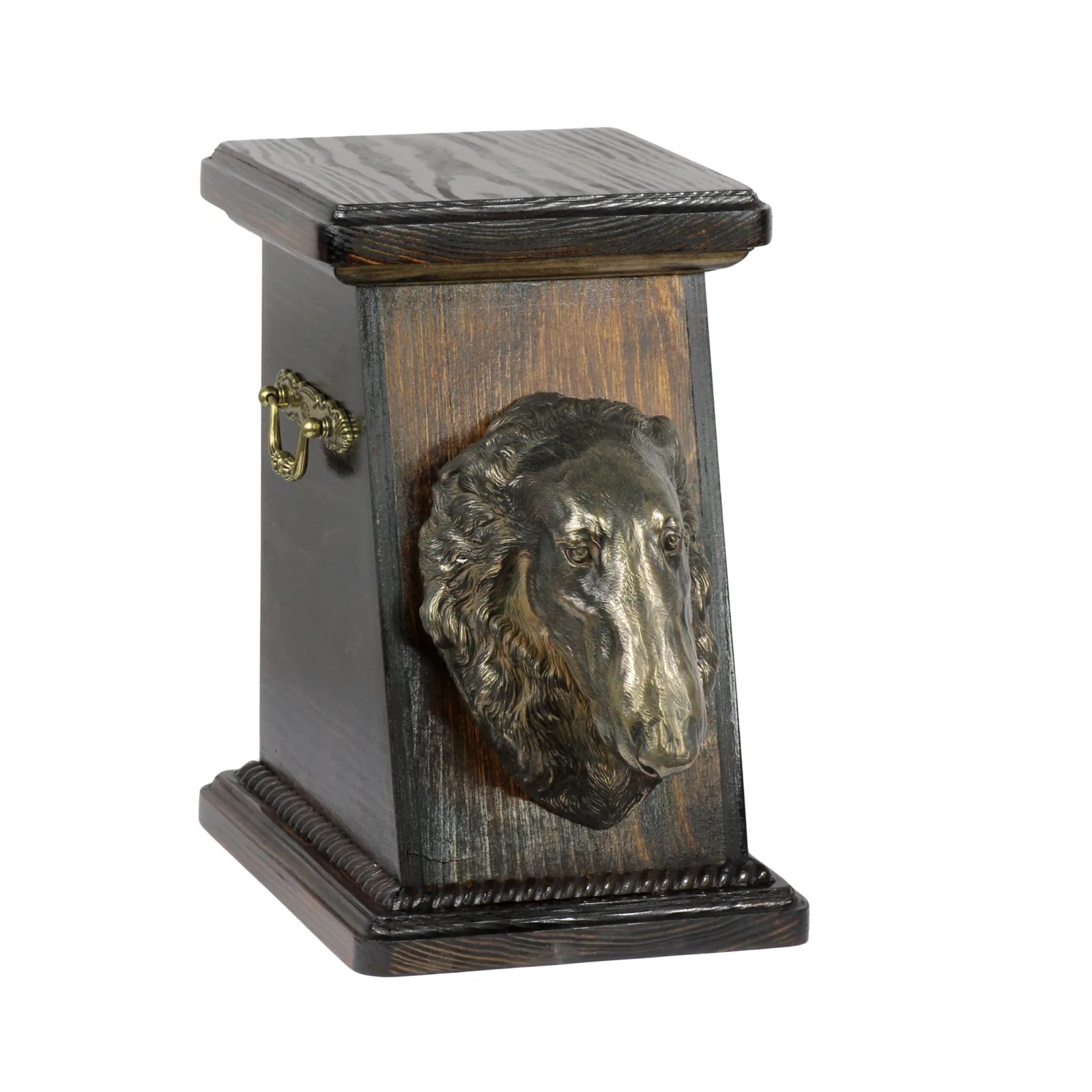 Elegante urn voor Borzoi-hondenas met beeldje ter nagedachtenis