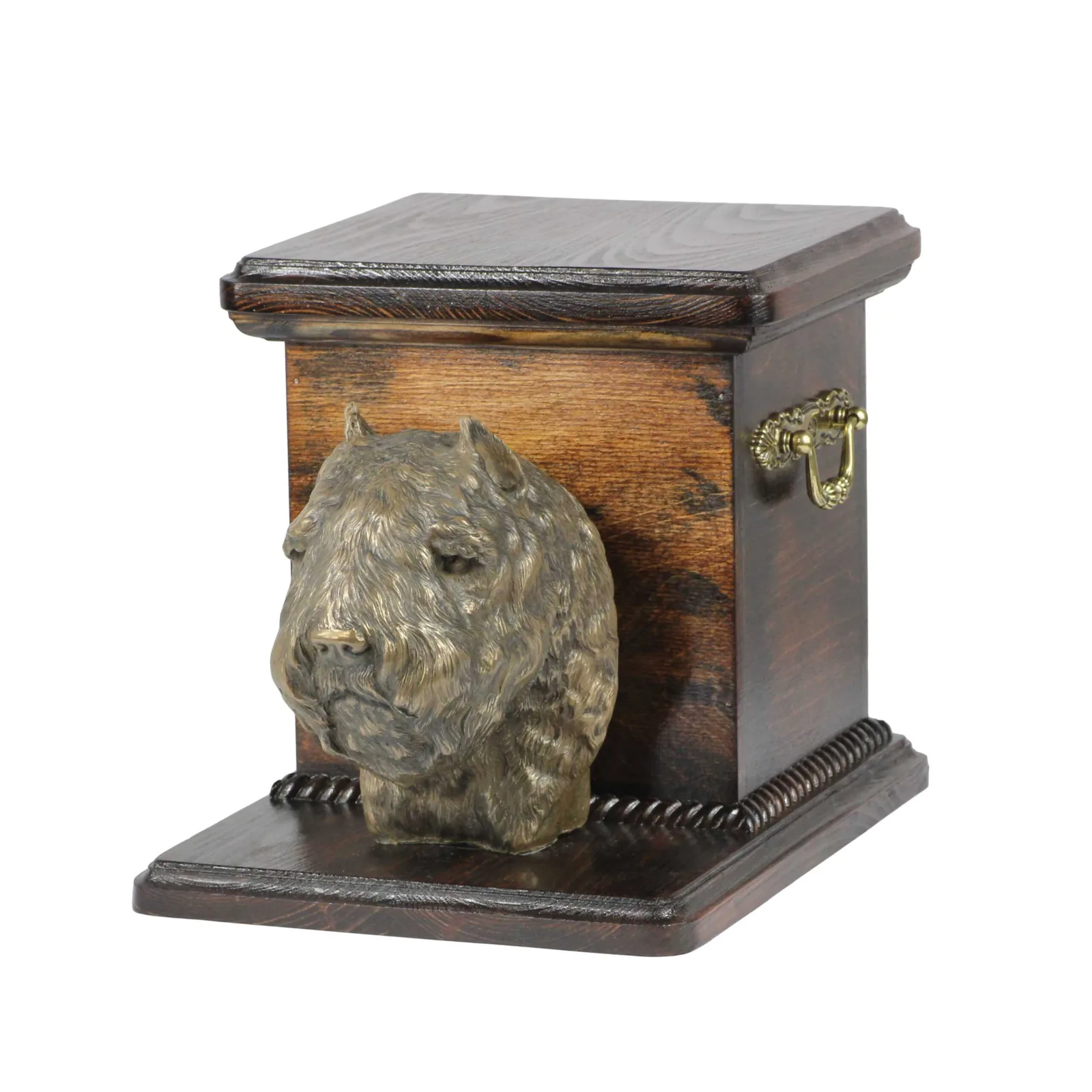 Elegante urn voor Bouvier des Flandres met hondenbuste