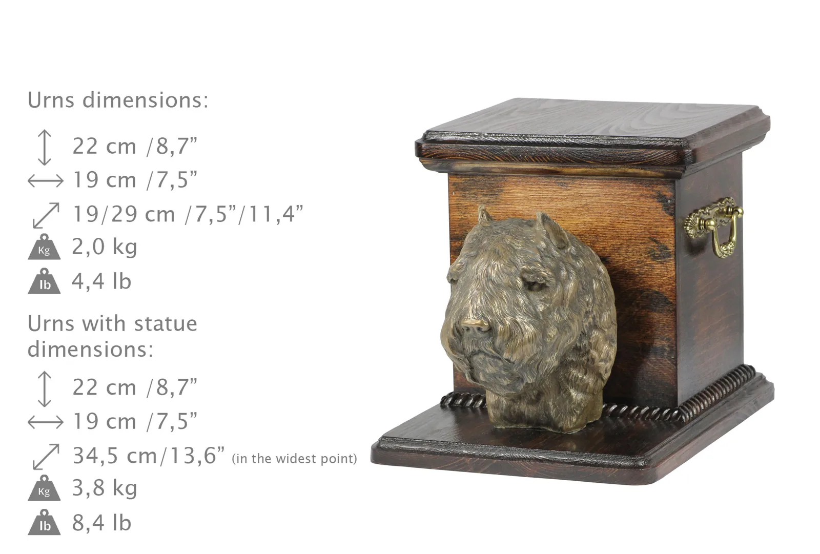 Elegante urn voor Bouvier des Flandres met hondenbuste — foto 8