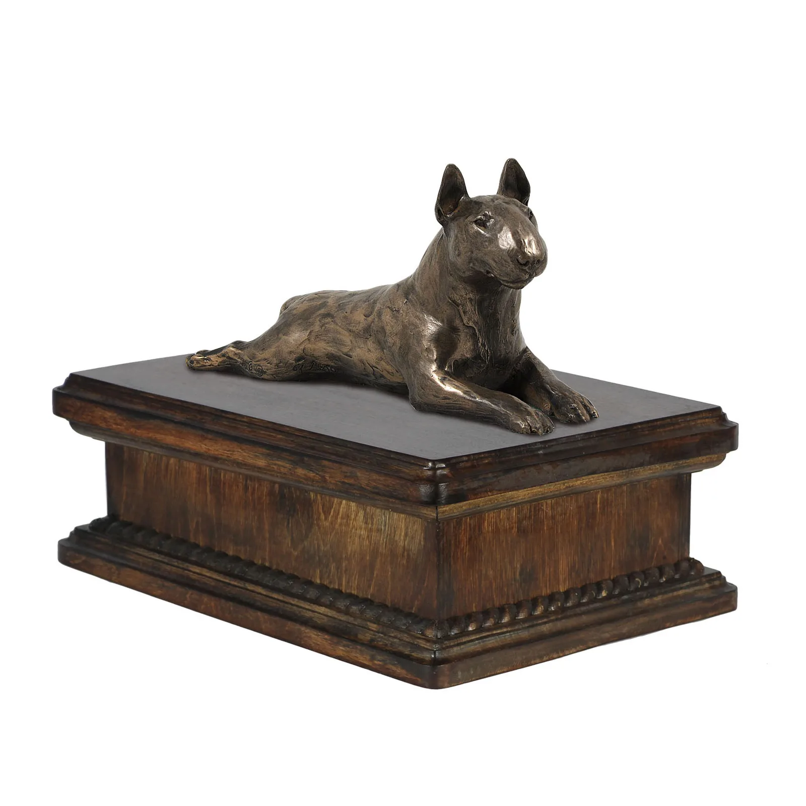 Elegante urn voor Bull Terrier as met beeldje van hond — foto 2