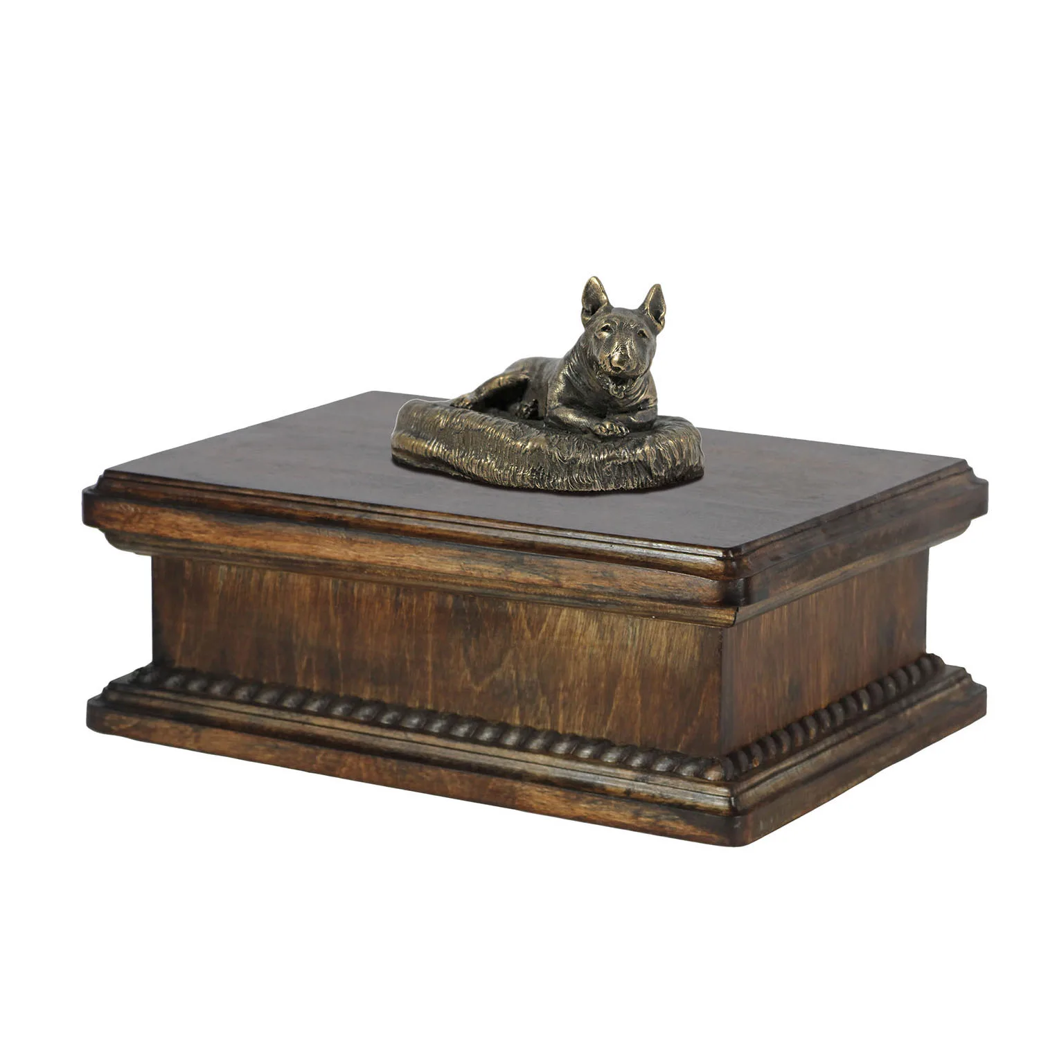 Elegante urn voor Bull Terrier as met beeldje van hond — foto 2