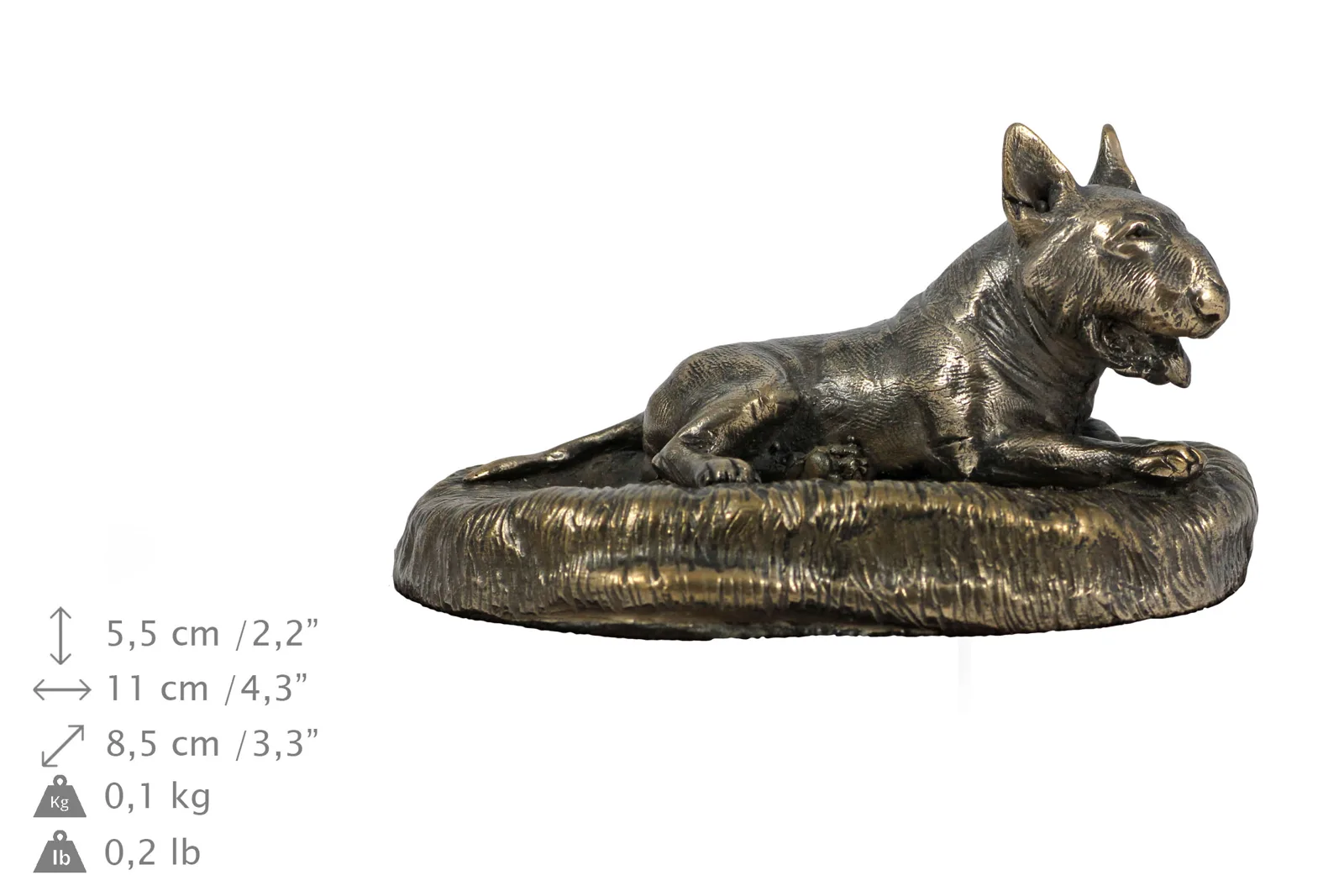 Elegante urn voor Bull Terrier as met beeldje van hond — foto 4