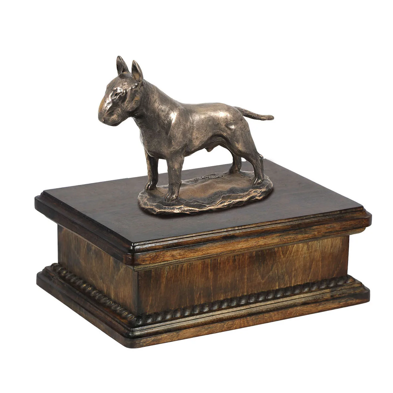 Elegante urn voor Bull Terrier as met klassieke hondensculptuur — foto 2