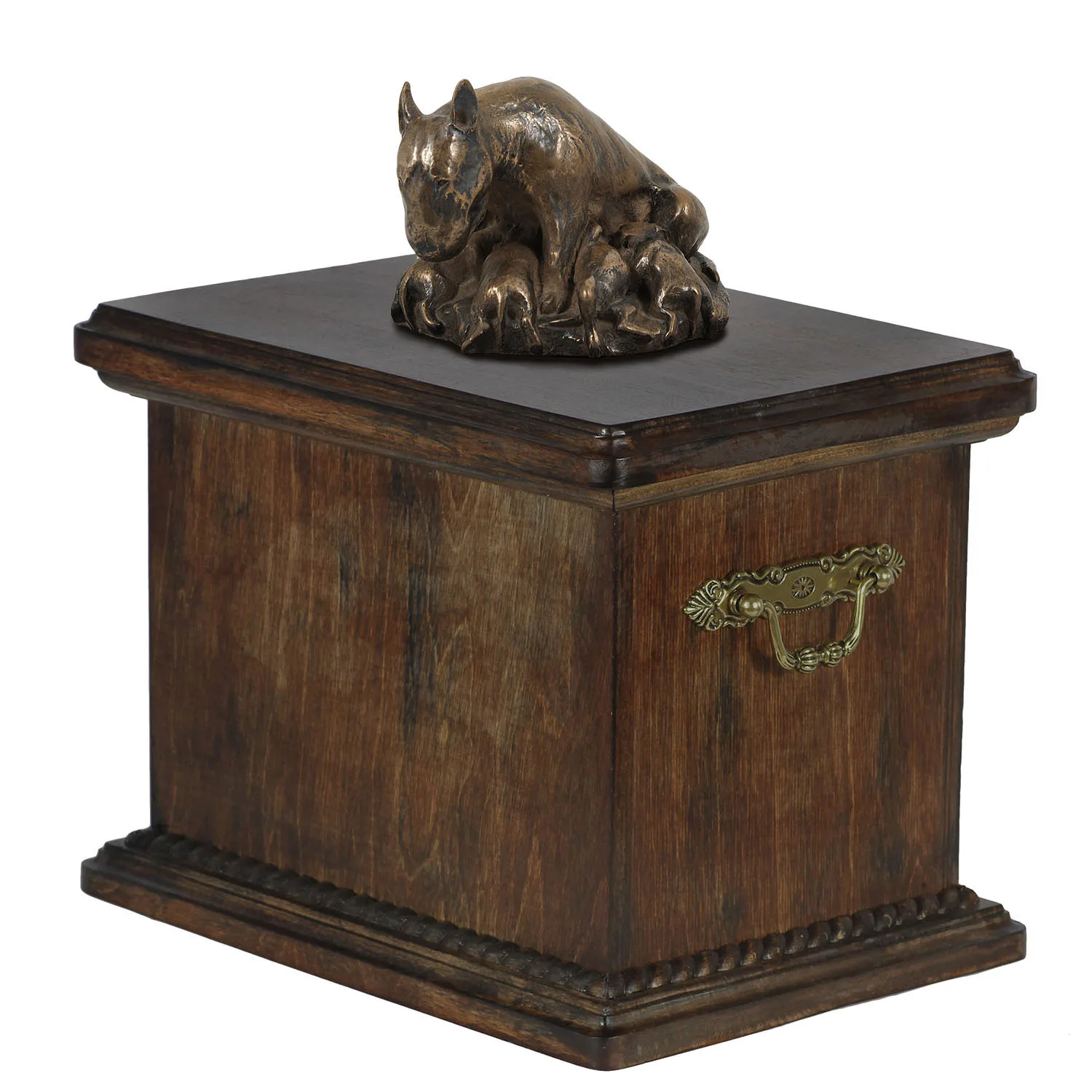 Elegante urn voor Bull Terrier met beeldje in klassieke stijl — foto 2