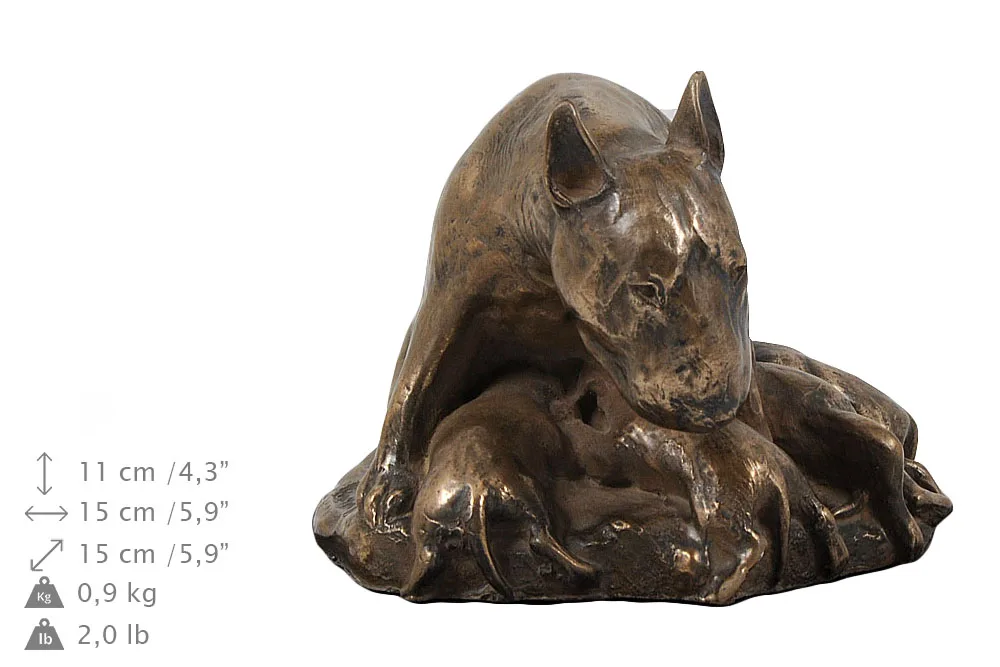 Elegante urn voor Bull Terrier met beeldje in klassieke stijl — foto 4