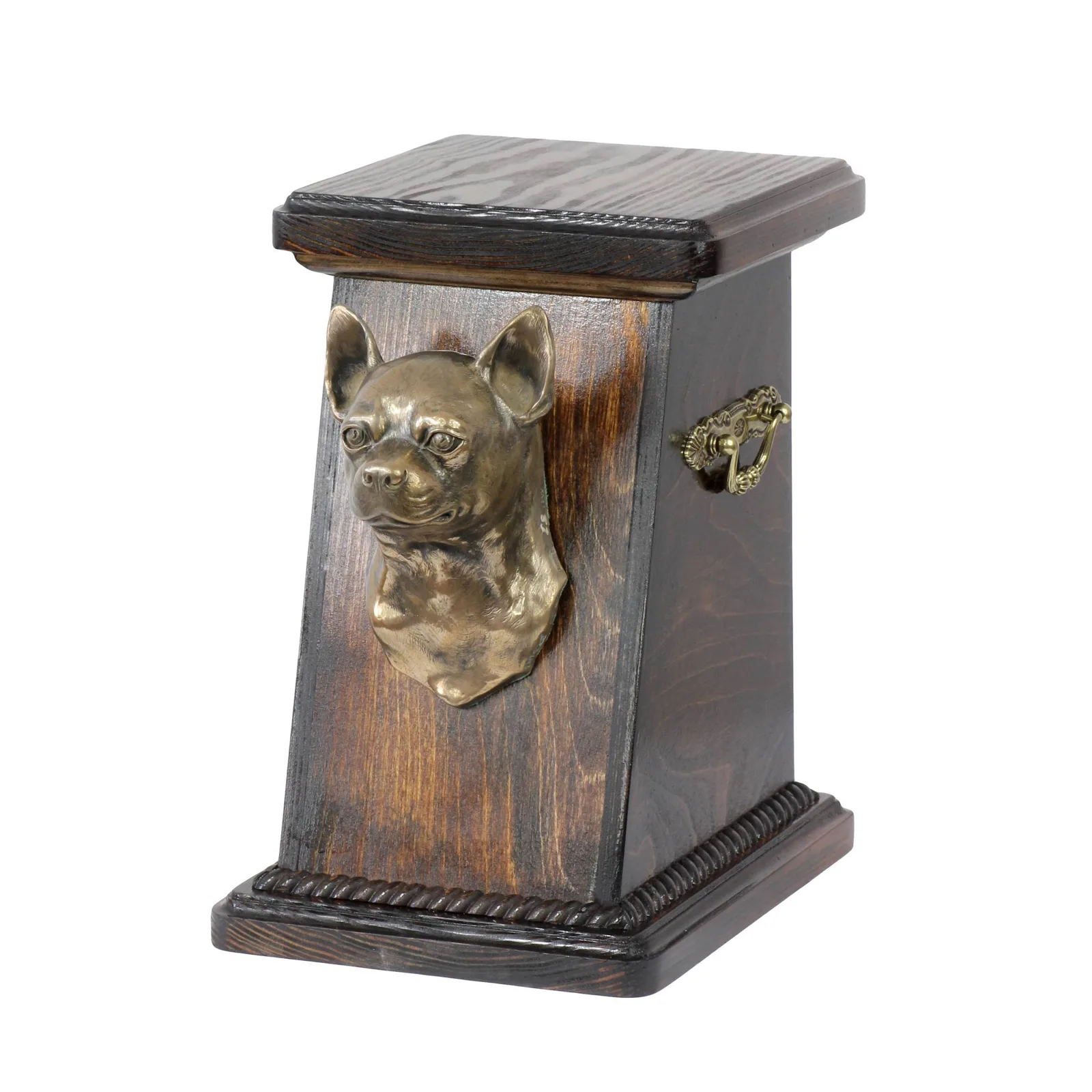 Elegante urn voor Chihuahua-honden met beeldje ter nagedachtenis