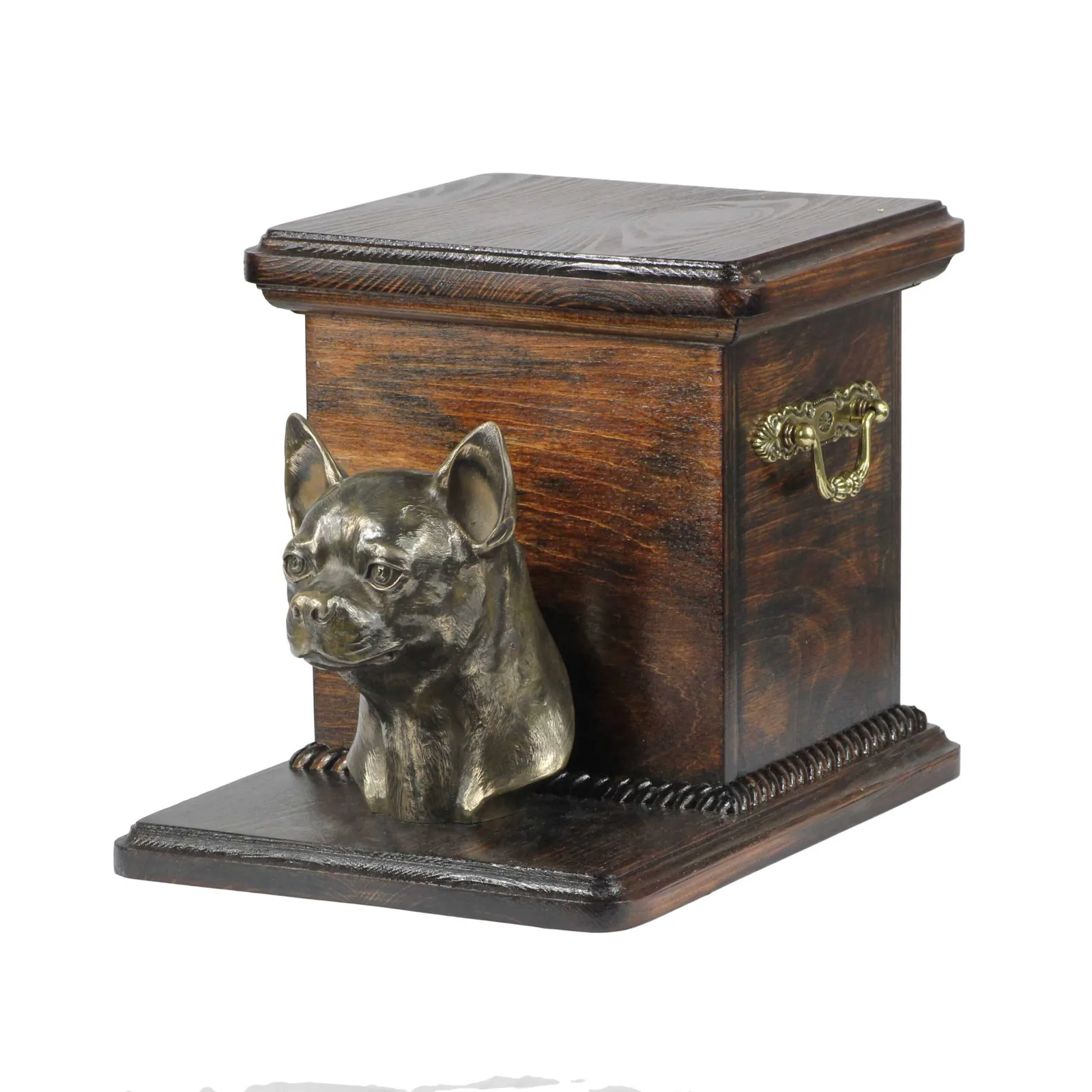 Elegante urn voor Chihuahua met hondenbuste voor asbewaring