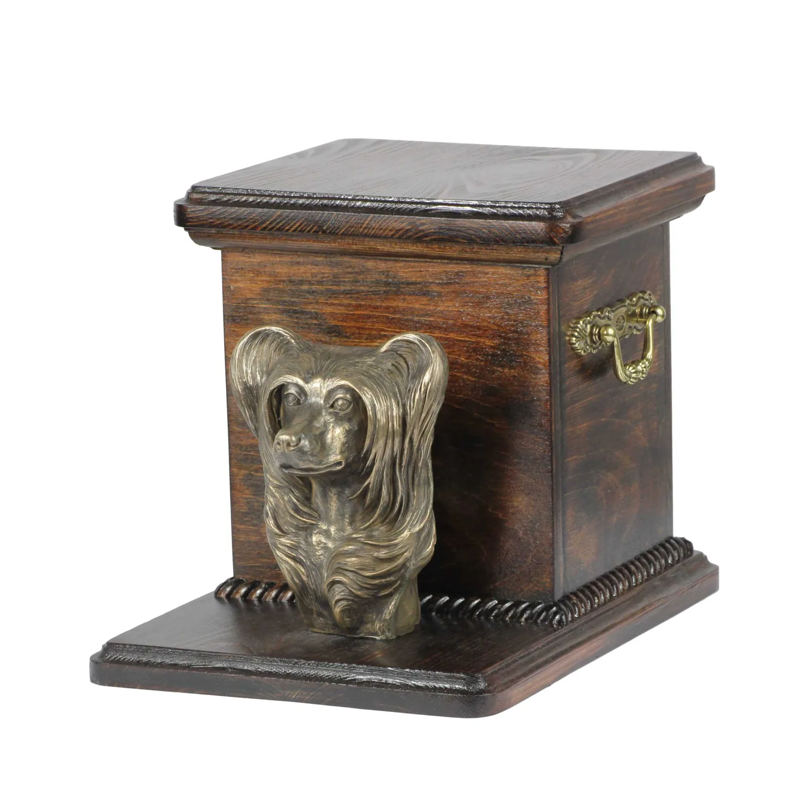 Elegante urn voor Chinese Crested Dog met hondenbuste