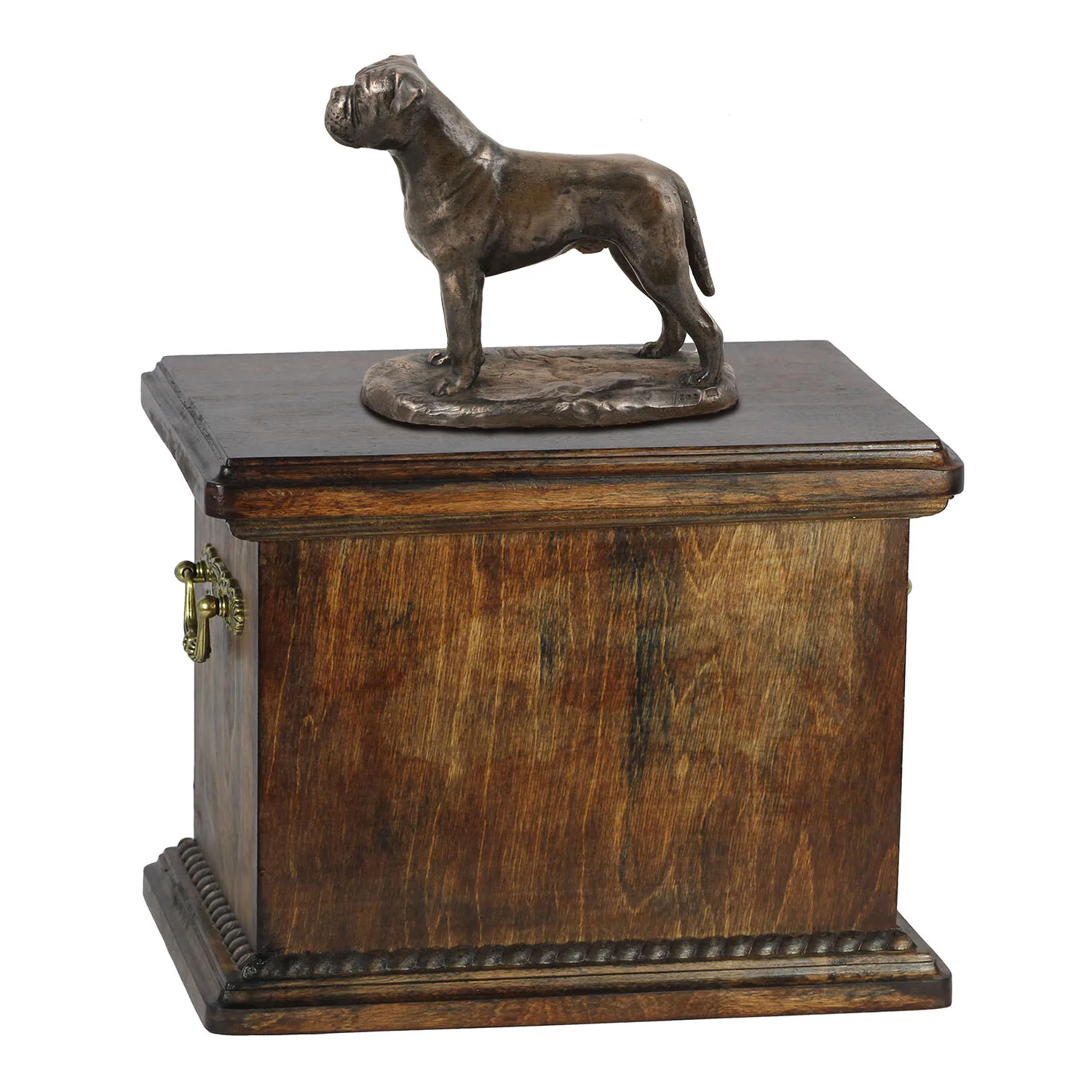 Elegante urn voor de as van een Bullmastiff met beeldje