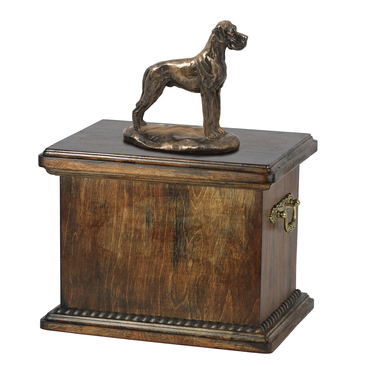 Elegante urn voor de as van een Deense Dog met beeldje