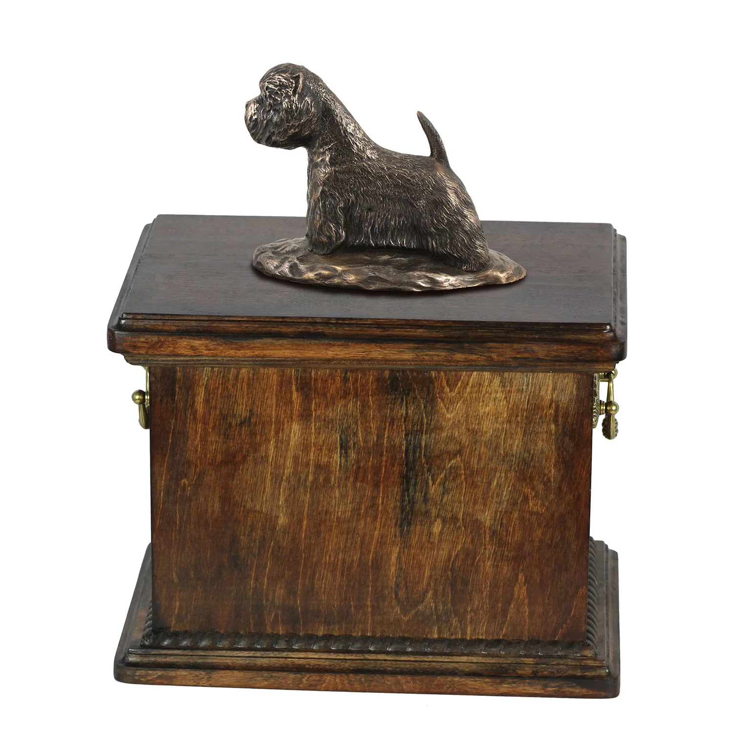 Elegante urn voor de as van een West Highland White Terrier met beeldje