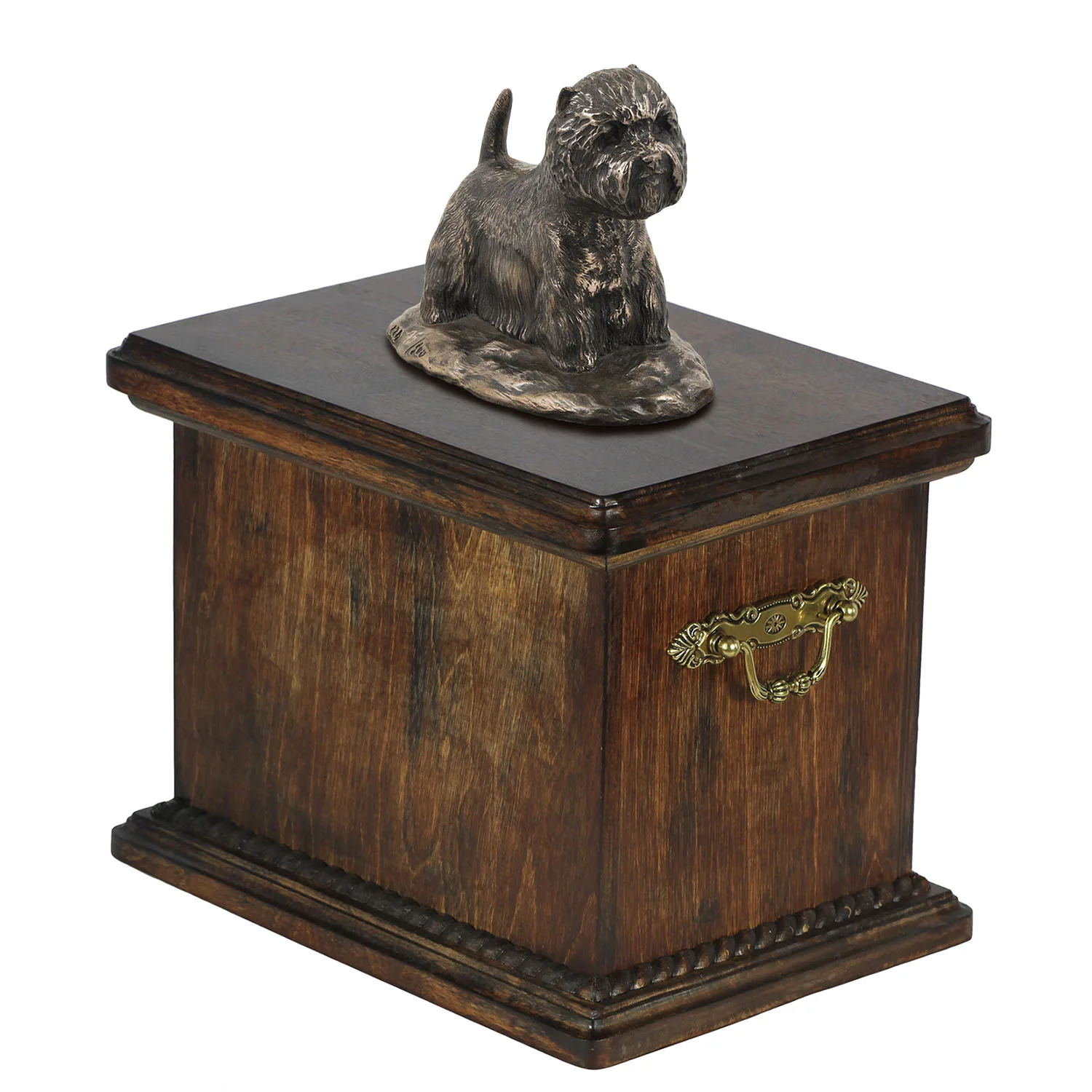 Elegante urn voor de as van een West Highland White Terrier met beeldje — foto 2