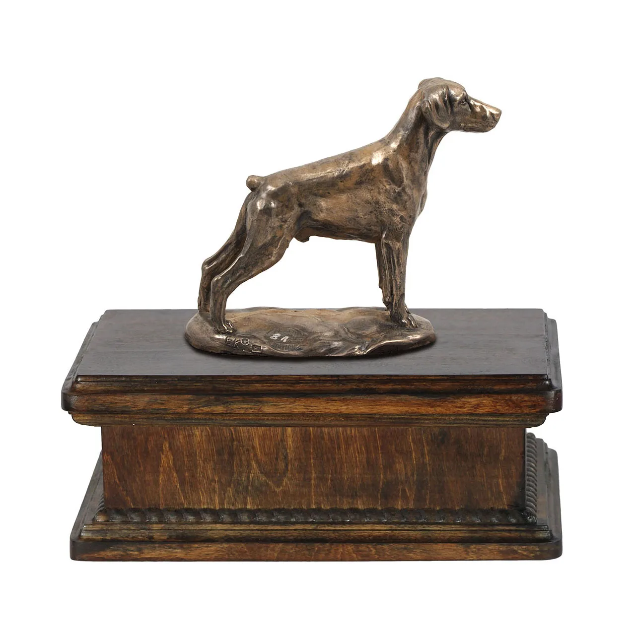 Elegante urn voor Dobermann-hondenas met beeldje