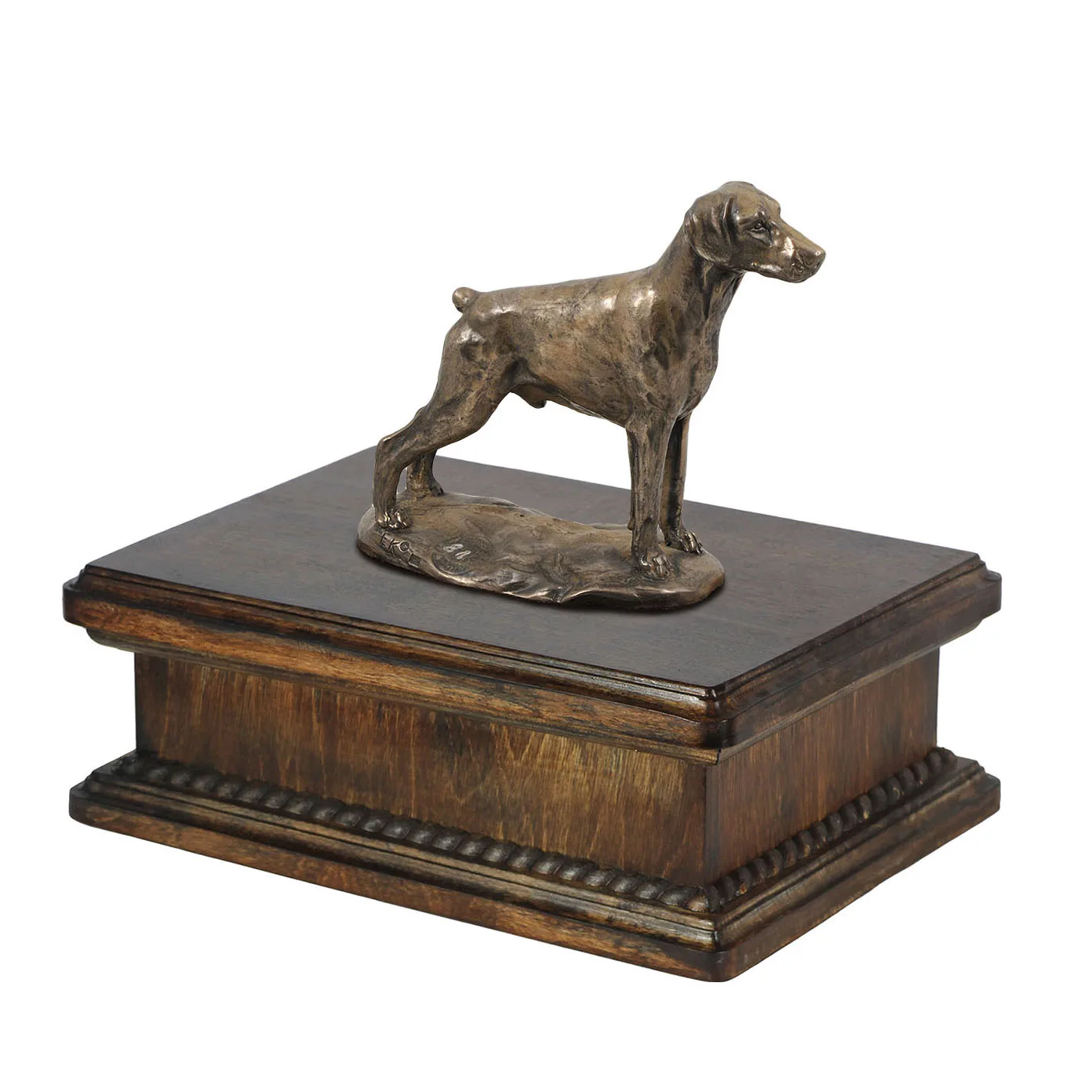 Elegante urn voor Dobermann-hondenas met beeldje — foto 2