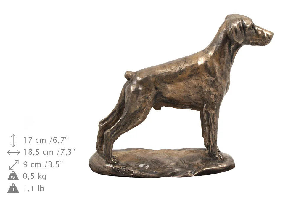 Elegante urn voor Dobermann-hondenas met beeldje — foto 4