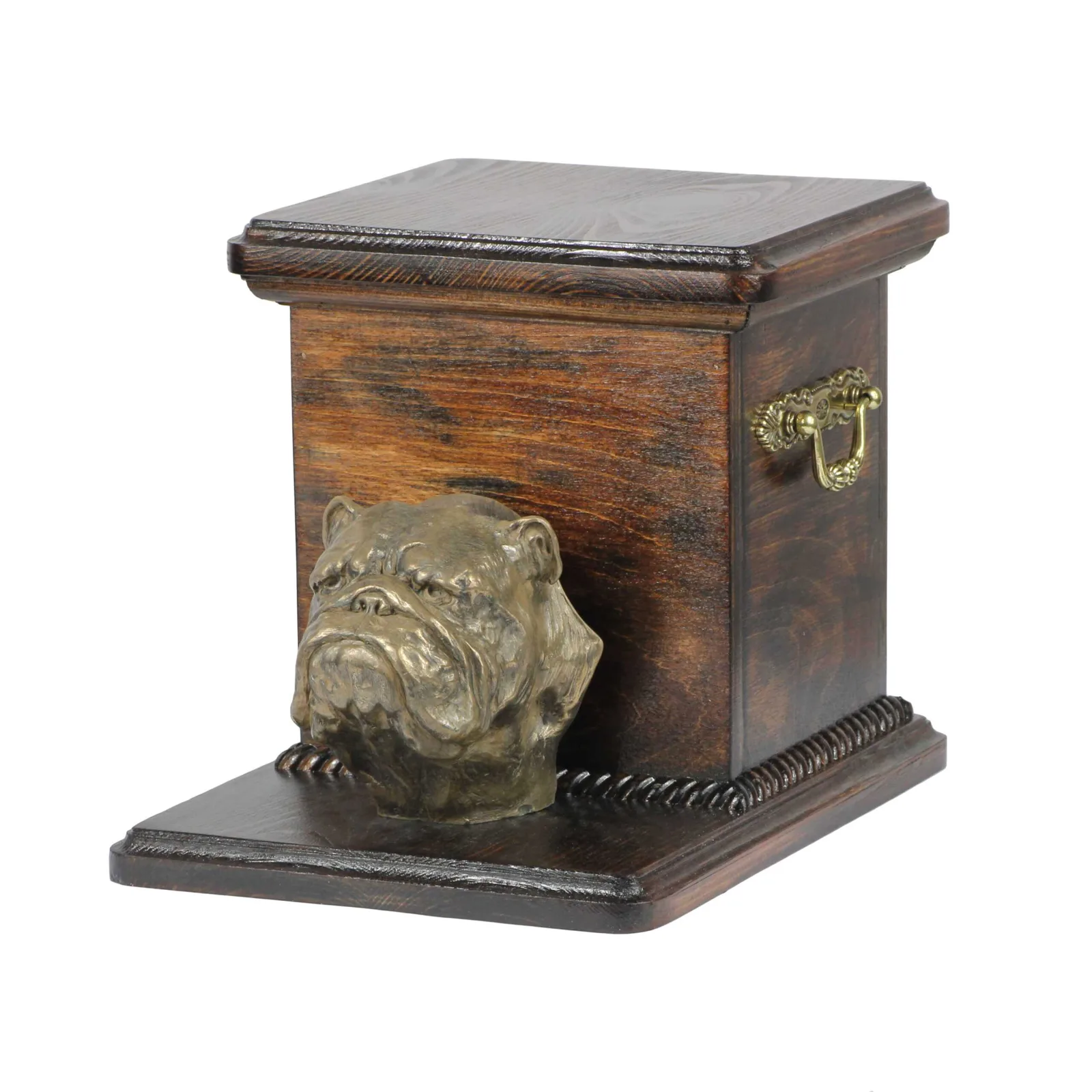 Elegante urn voor Engelse Bulldog met beeldje van hond