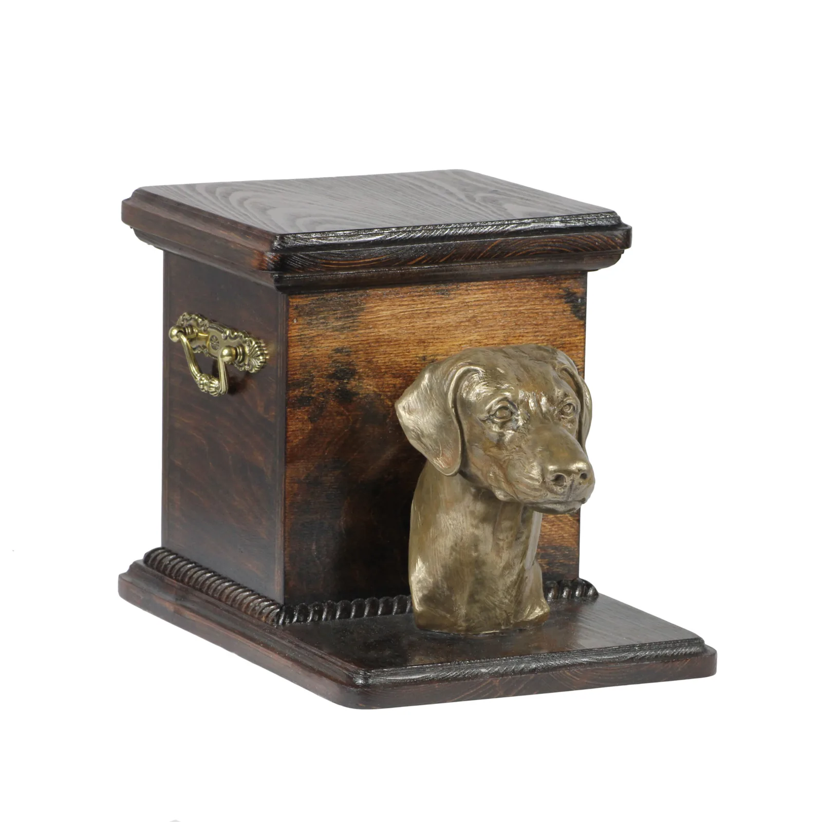 Elegante urn voor hond met beeldje van Dobermann – unieke hondenurn — foto 2