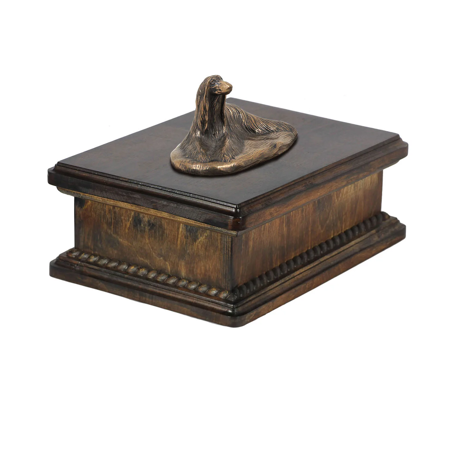 Elegante urn voor hondenas met Afghan Hound en Tazi beeldje