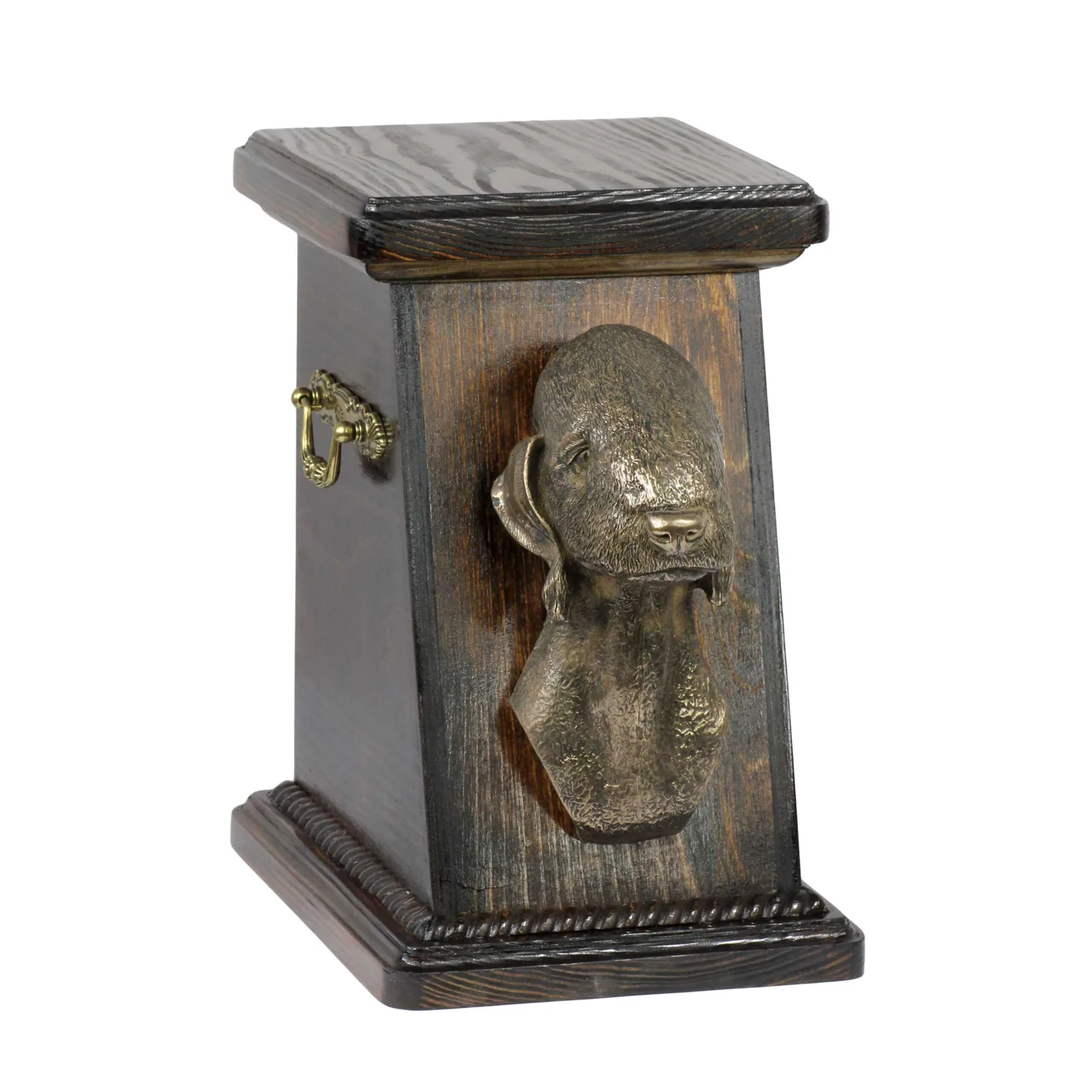 Elegante urn voor hondenas met beeld van Bedlington Terrier