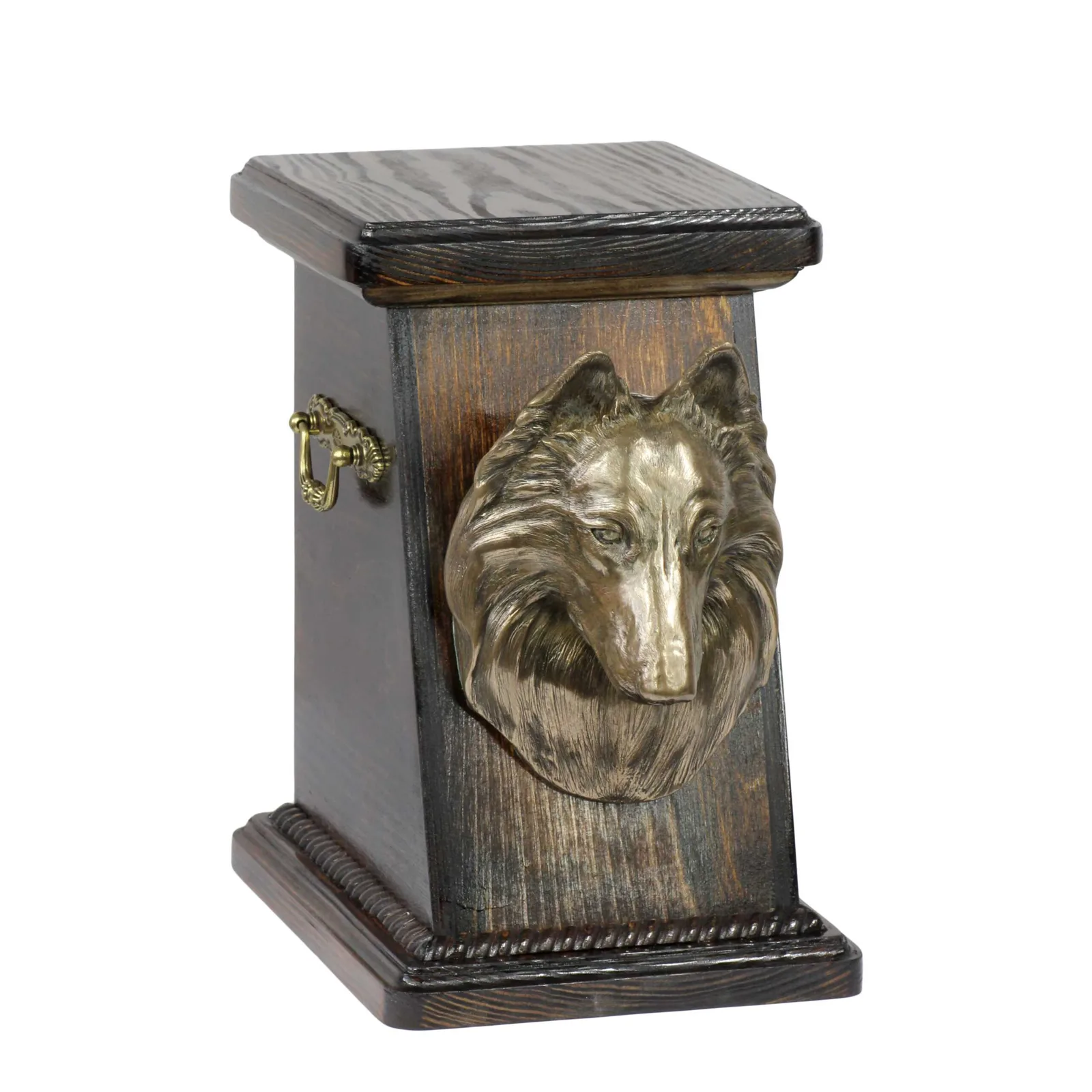 Elegante urn voor hondenas met beeld van Belgische Herdershond