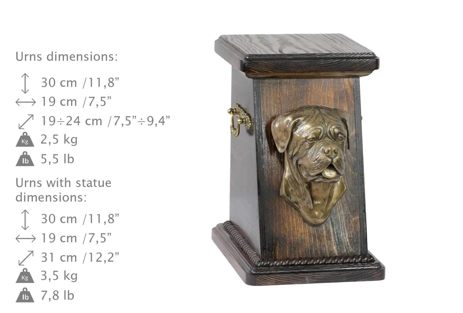 Elegante urn voor hondenas met beeld van Dogue de Bordeaux — foto 6