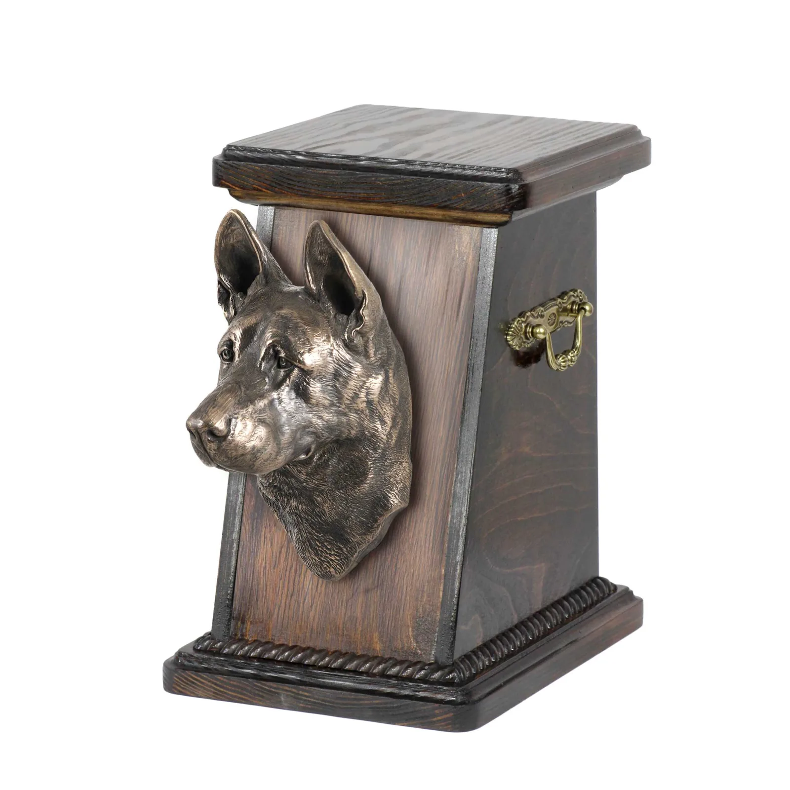 Elegante urn voor hondenas met beeld van Duitse Herder