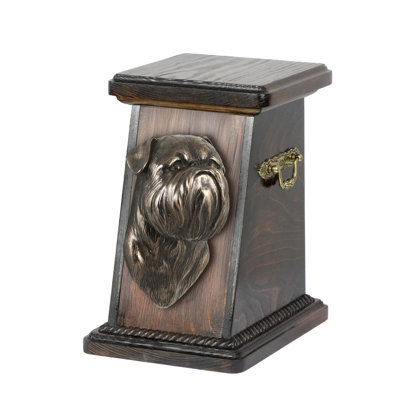Elegante urn voor hondenas met beeld van Griffon Bruxellois