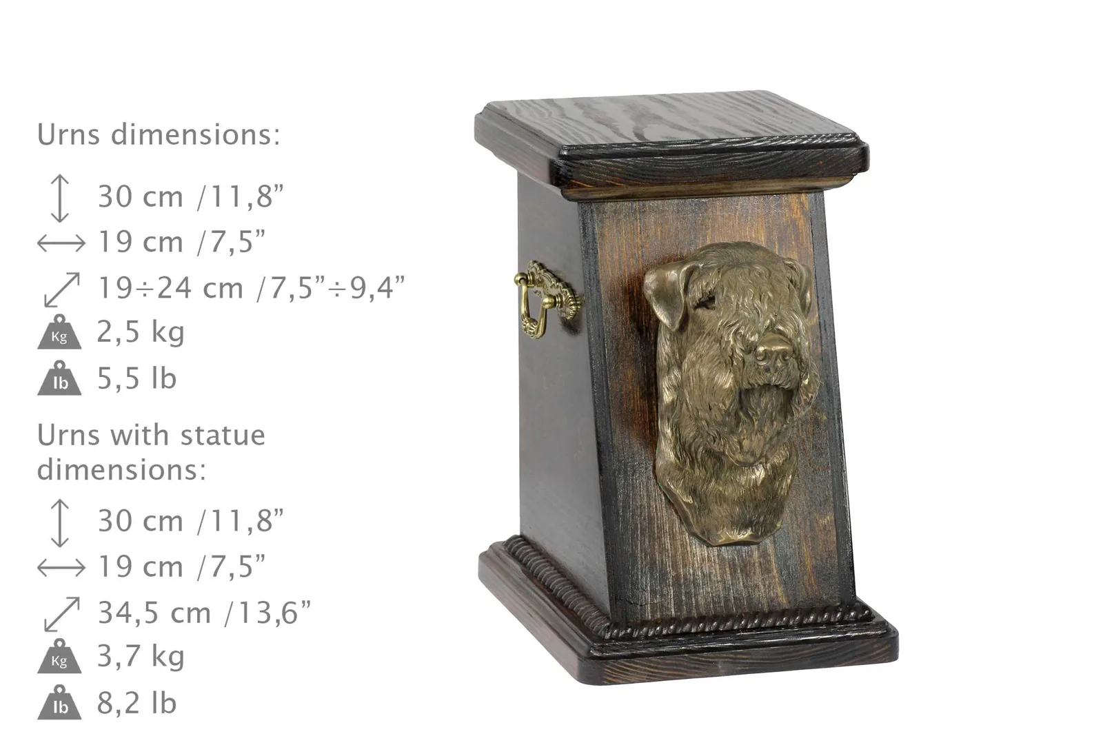 Elegante urn voor hondenas met beeld van Ierse Soft Coated Wheaten Terrier — foto 6