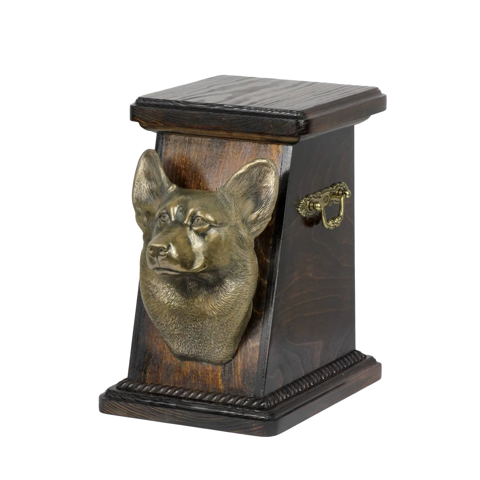 Elegante urn voor hondenas met beeld van Pembroke Welsh Corgi