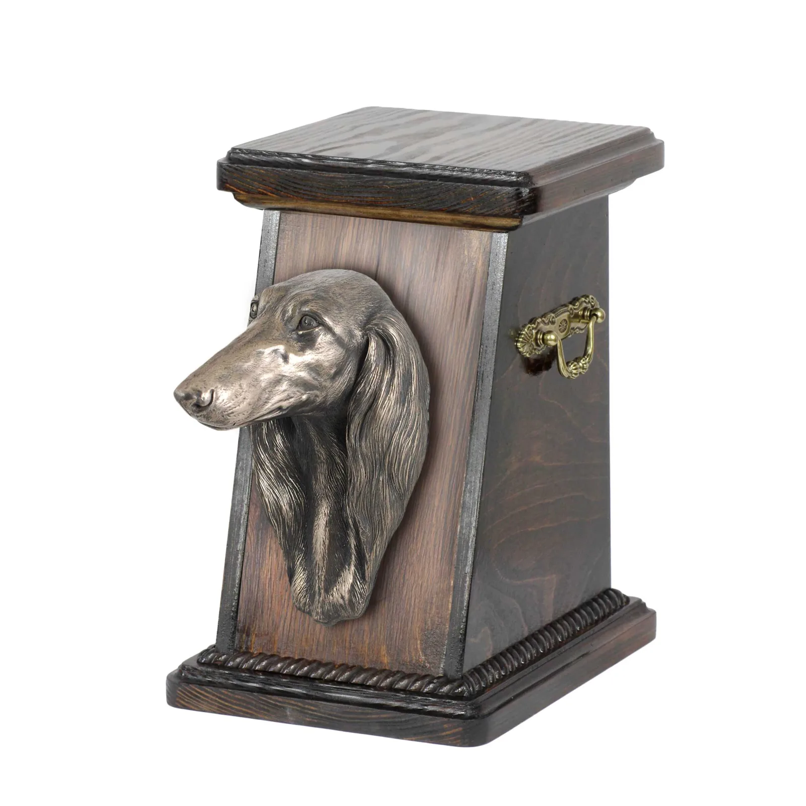 Elegante urn voor hondenas met beeld van Saluki, Perzische Greyhound en meer