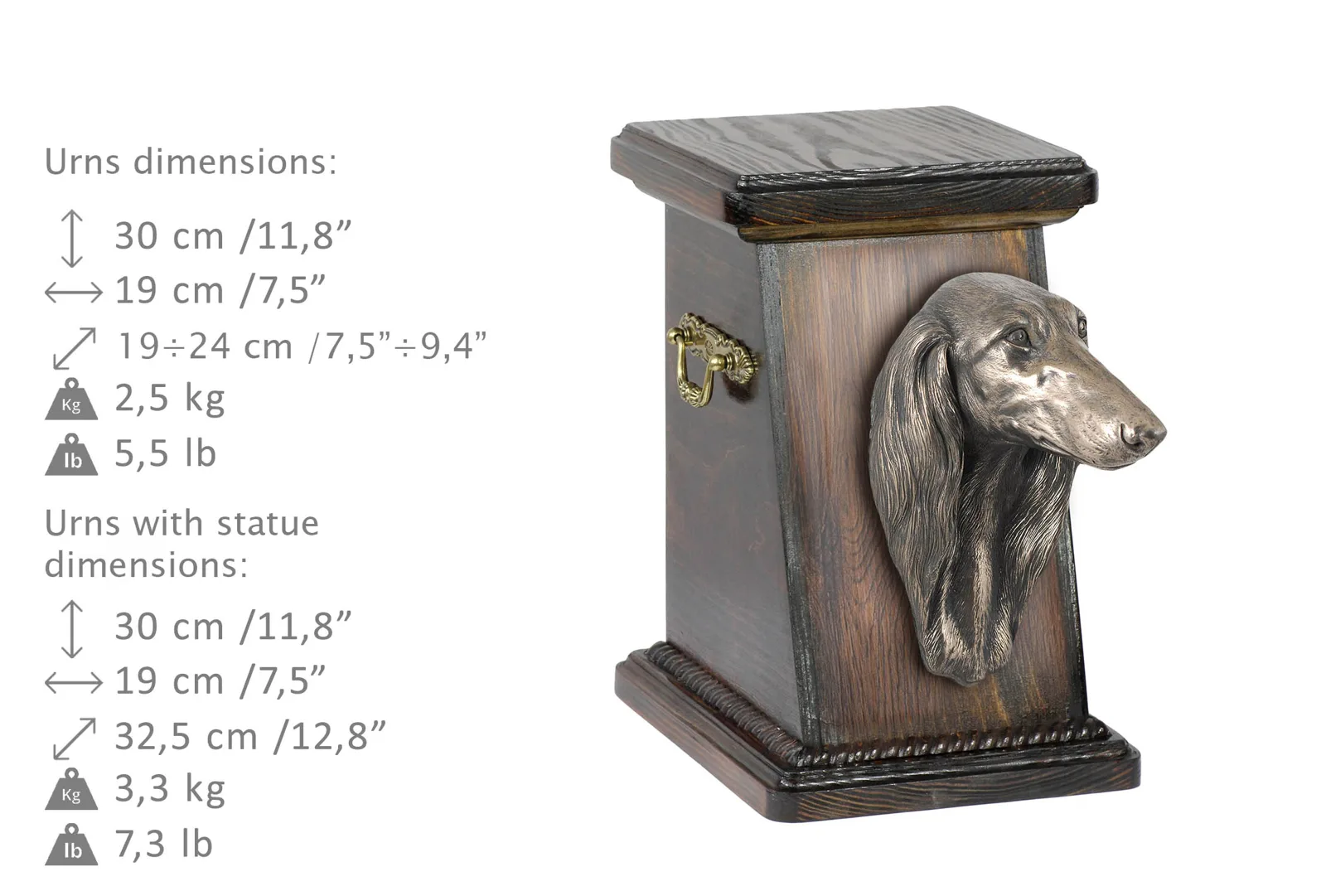 Elegante urn voor hondenas met beeld van Saluki, Perzische Greyhound en meer — foto 3