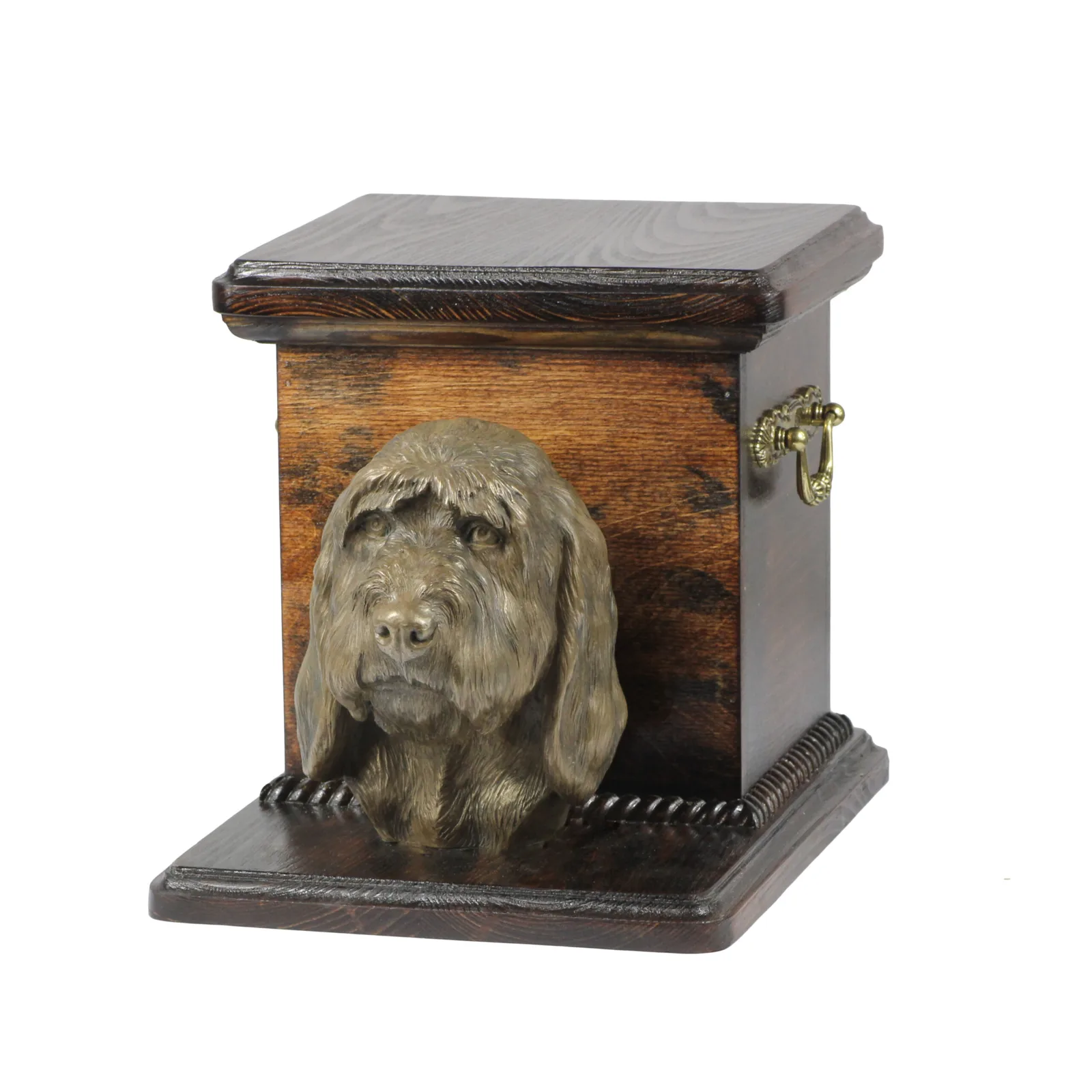Elegante urn voor hondenas met beeldje van Grand Griffon Vendéen